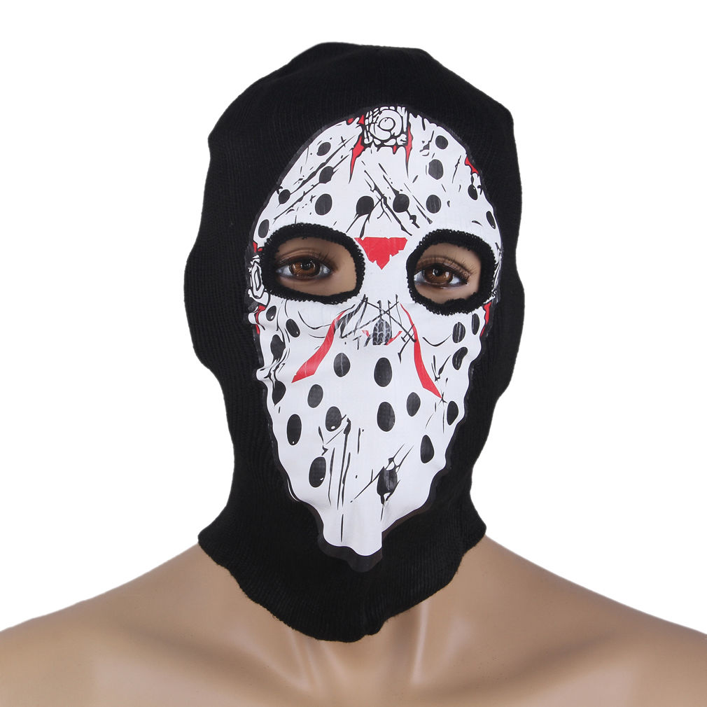 Mens Womens Balaclava Ghost Full Face Skull Mask Halloween Knitted Beanie Hat eBay