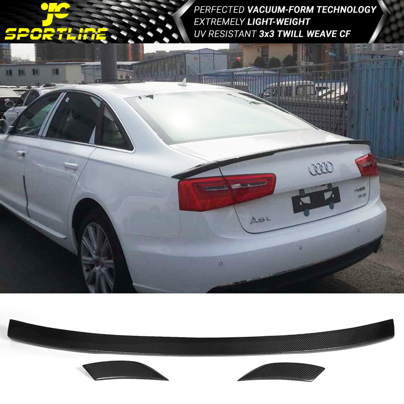 Fits 12-17 Audi A6 C7 Sedan Non-S Line ABT Style Trunk Spoiler Carbon Fiber