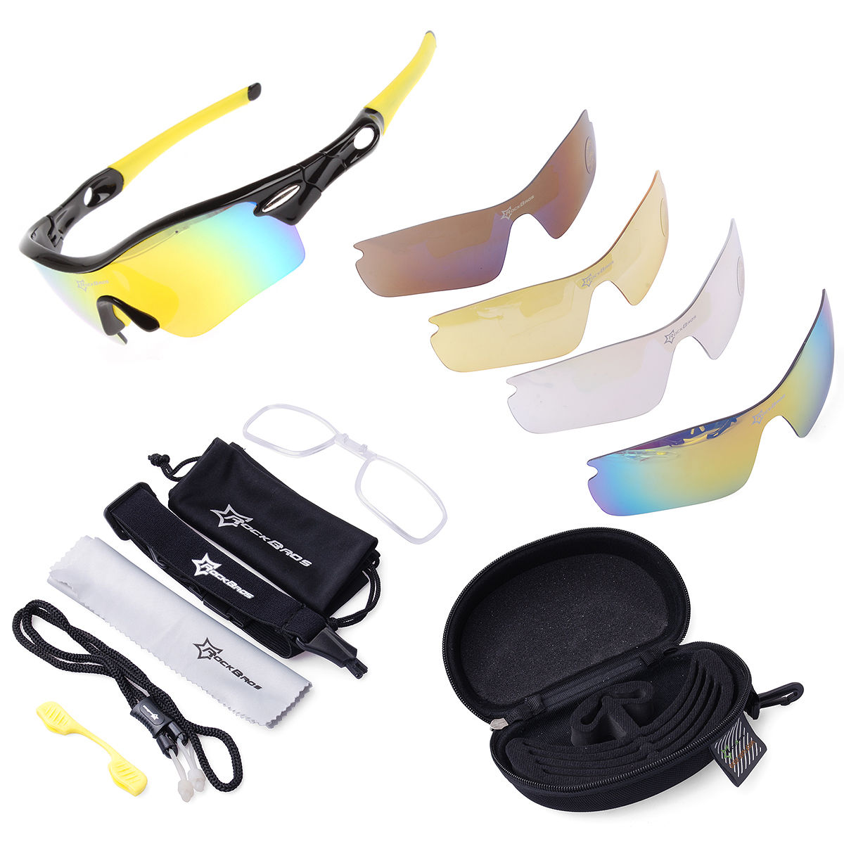 ROCKBROS-Polarisiert-Fahrradbrille-MTB-Sportsbrille-Sonnenbrille-Goggles-Glaeser