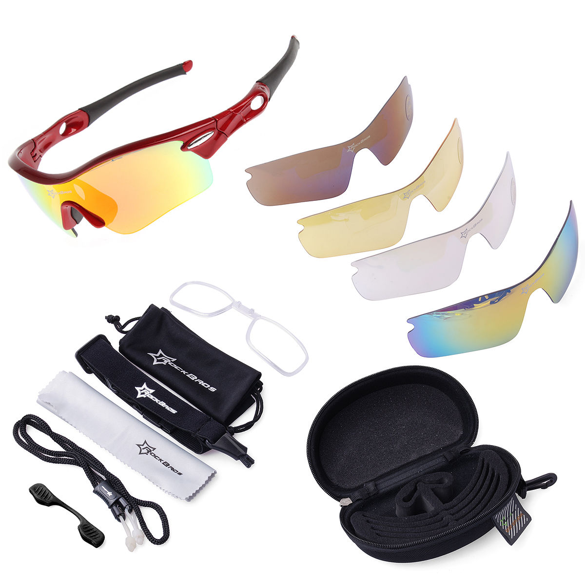 ROCKBROS-Polarisiert-Fahrradbrille-MTB-Sportsbrille-Sonnenbrille-Goggles-Glaeser