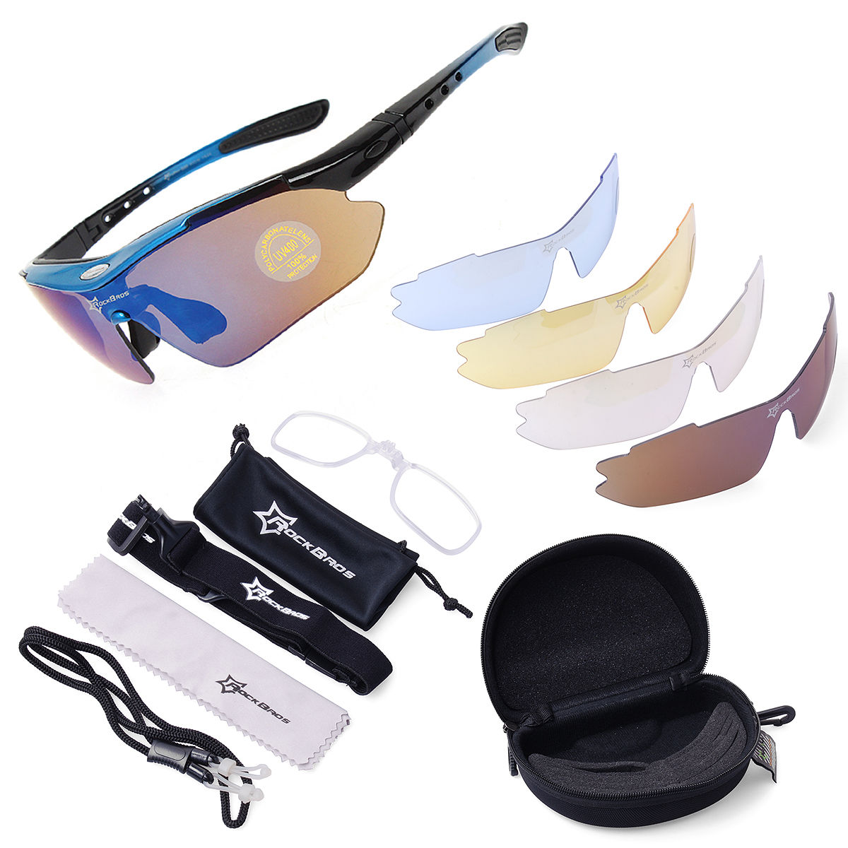 ROCKBROS-Polarisiert-Fahrradbrille-MTB-Sportsbrille-Sonnenbrille-Goggles-Glaeser