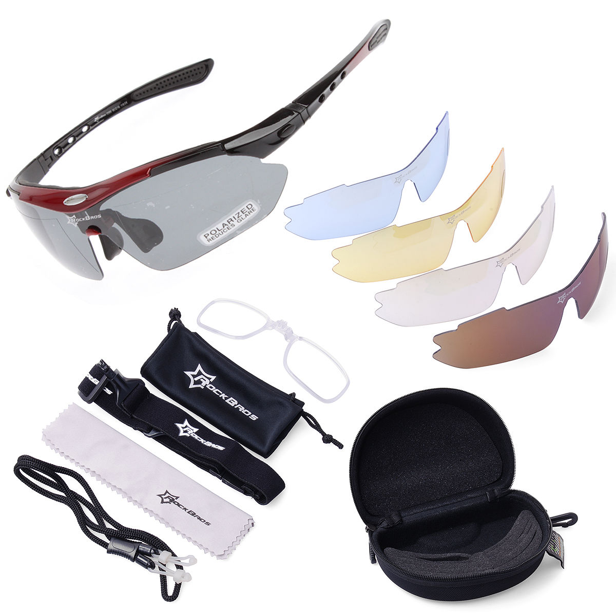 ROCKBROS-Polarisiert-Fahrradbrille-MTB-Sportsbrille-Sonnenbrille-Goggles-Glaeser