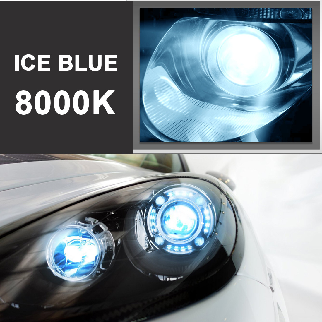 Headlight Bran New 2X HID Xenon H13 9008 Kit Light Bulbs 8000K Blue