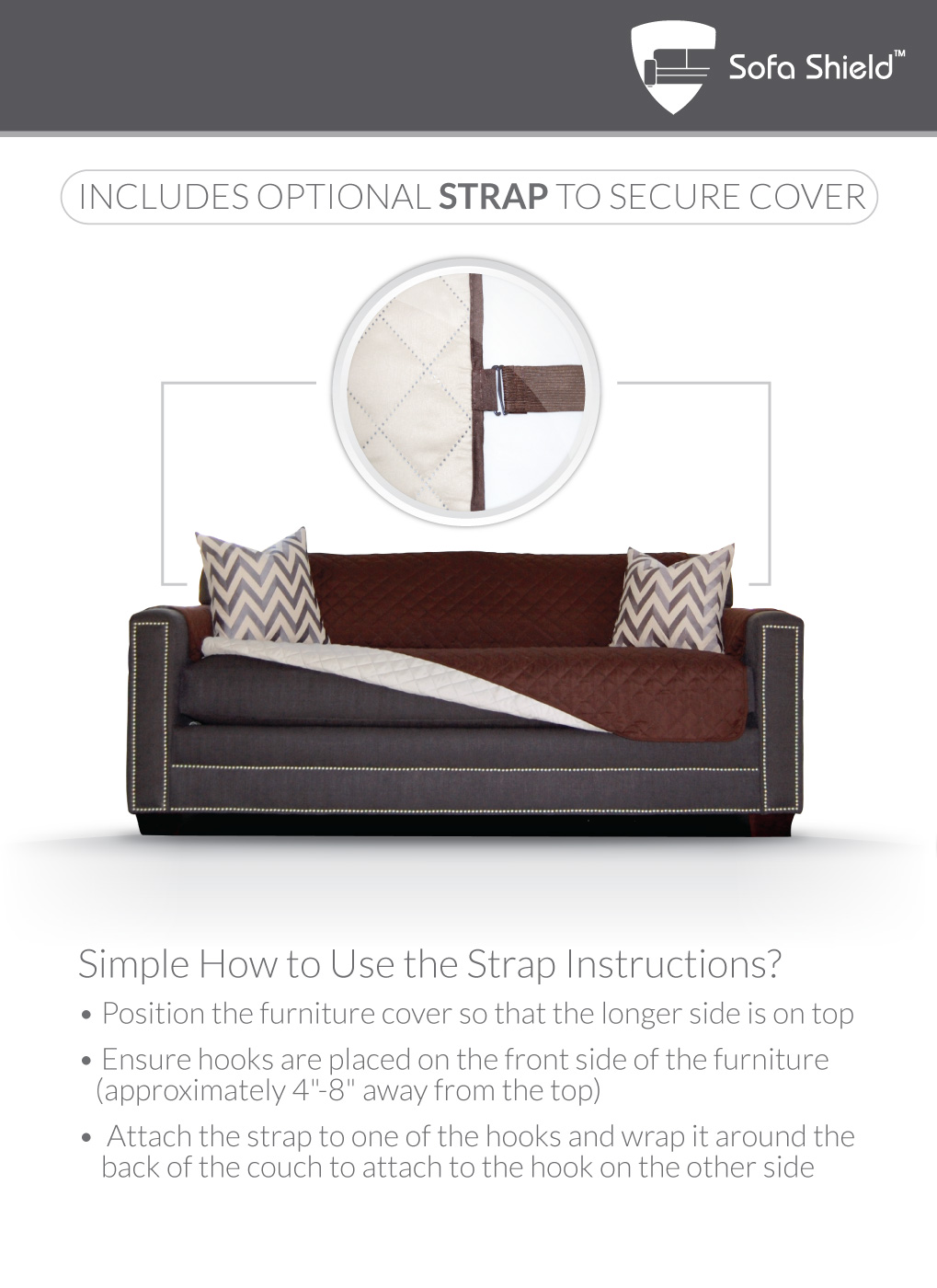 The Original SOFA SHIELD Reversible Furniture Protector with Elastic