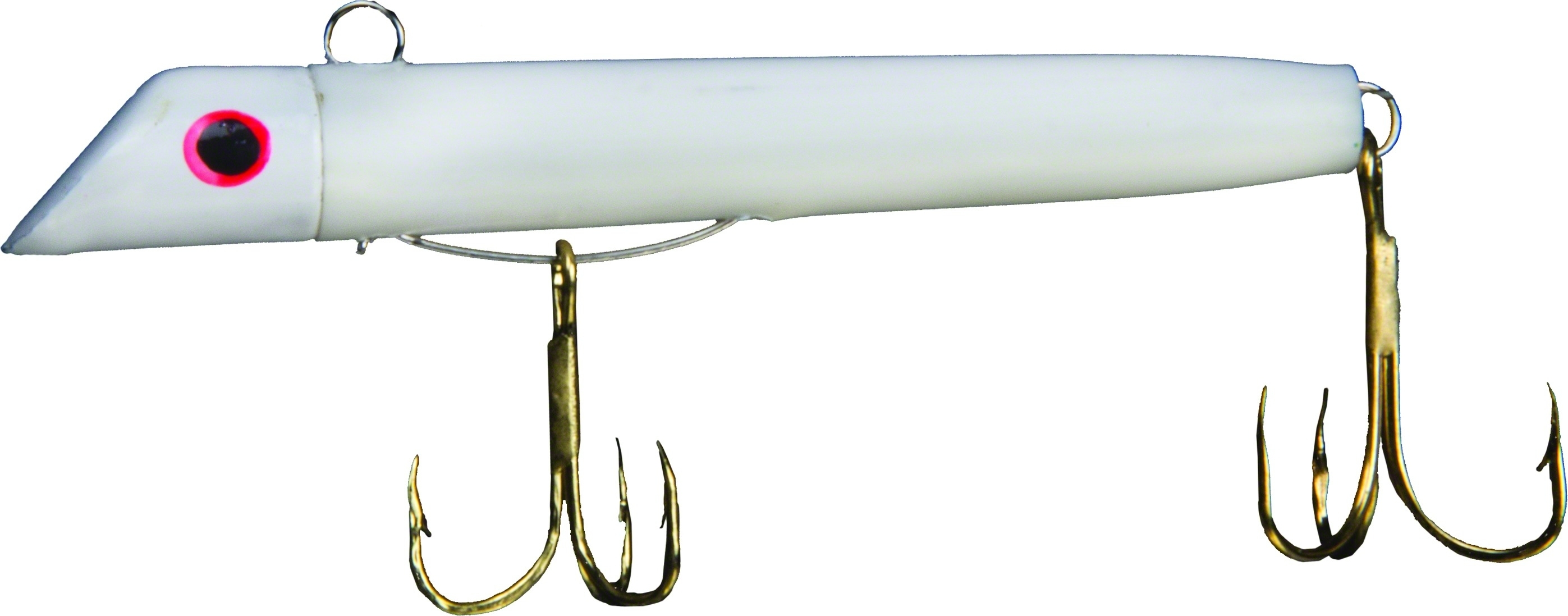 Gotcha G107GH Lure White Plastic 3 1oz White Head Gold Hooks Fishing