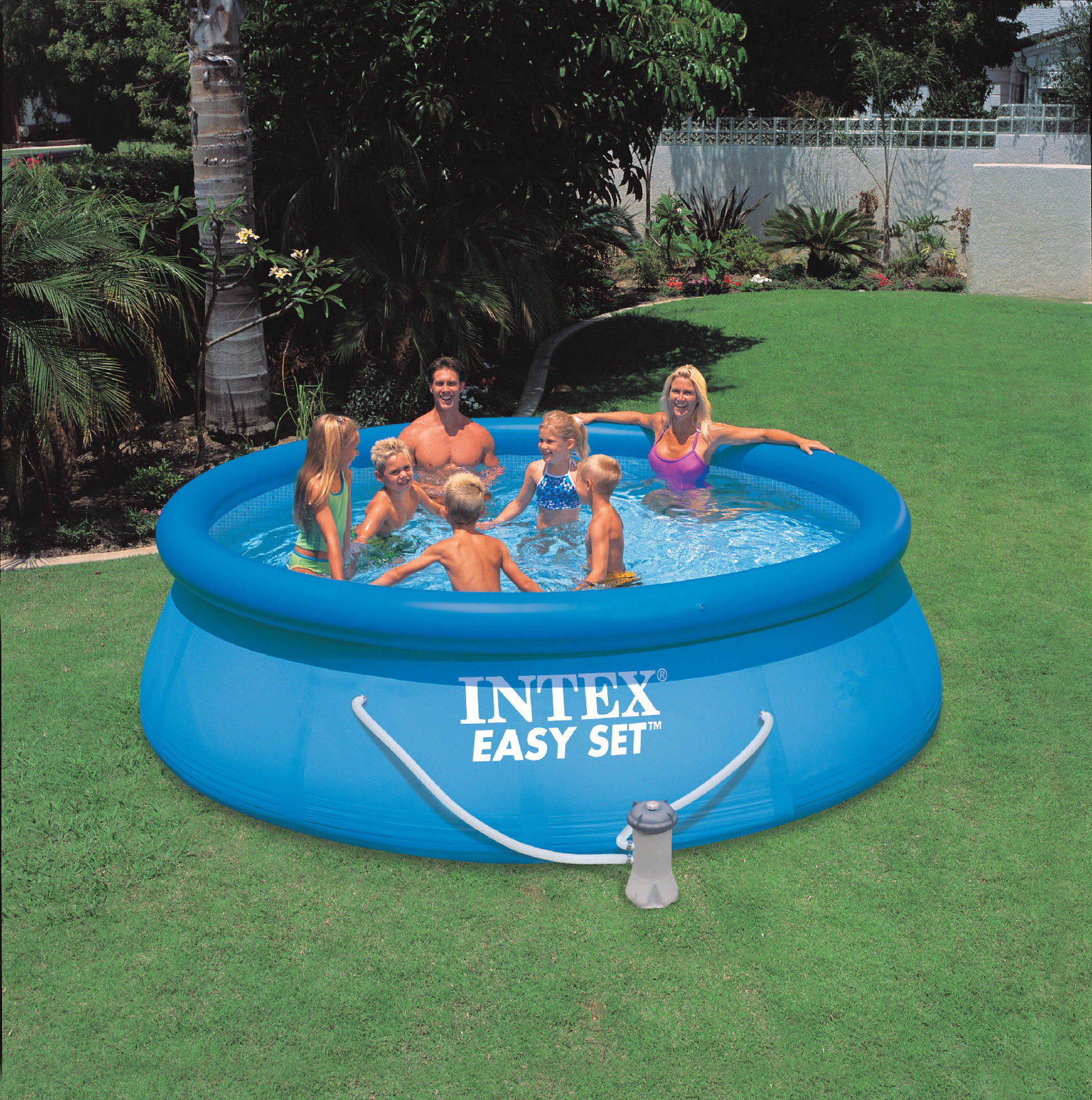 Intex Pools intex 13' x 33" easy set swimming pool with 530 gfci gph filter Intex Pools intex 13' x 33" easy set swimming pool with 530 gfci gph filter