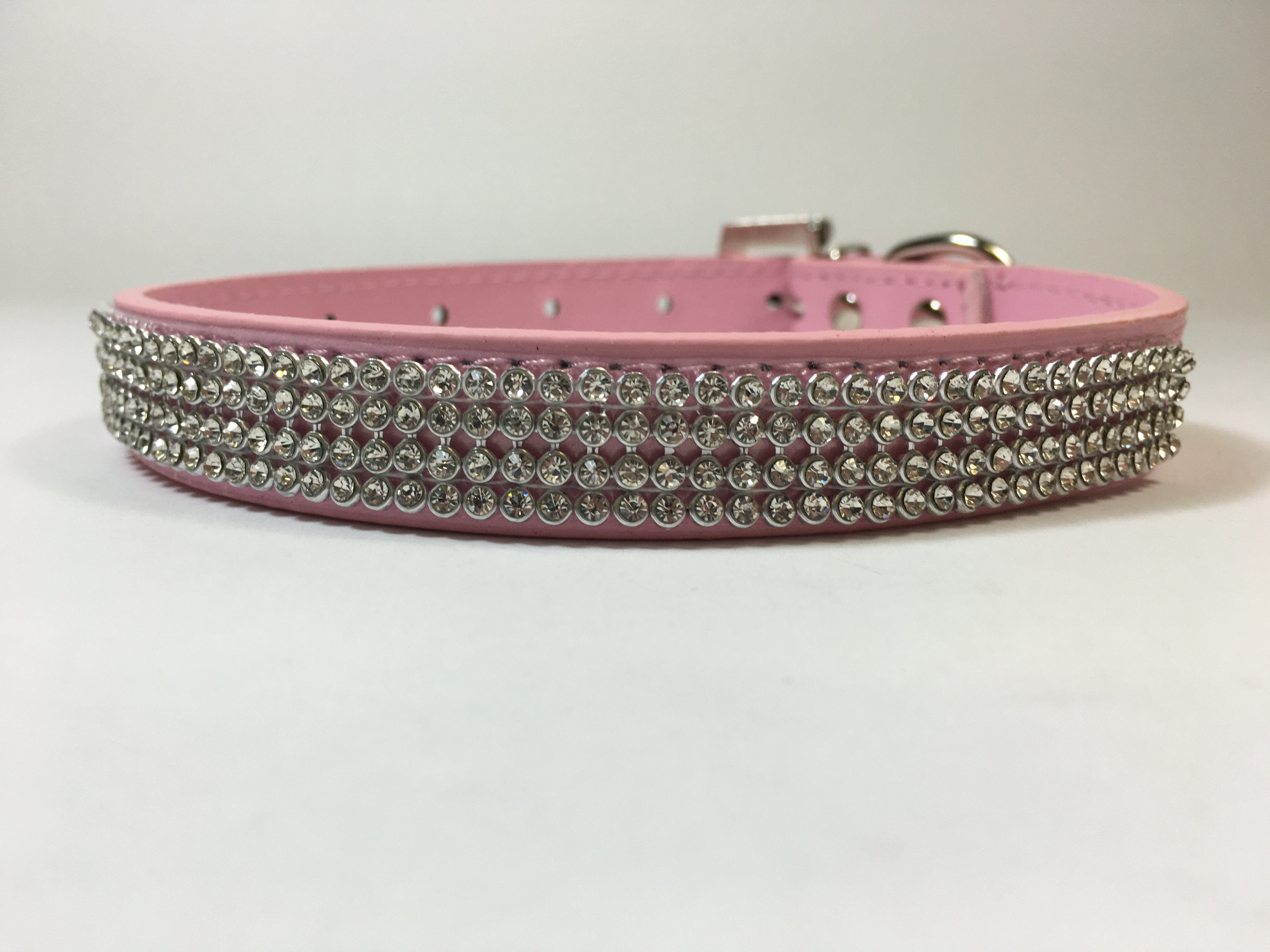 Bling Rhinestone Dog Collar Soft Padded Leather, Stunning & Beautiful