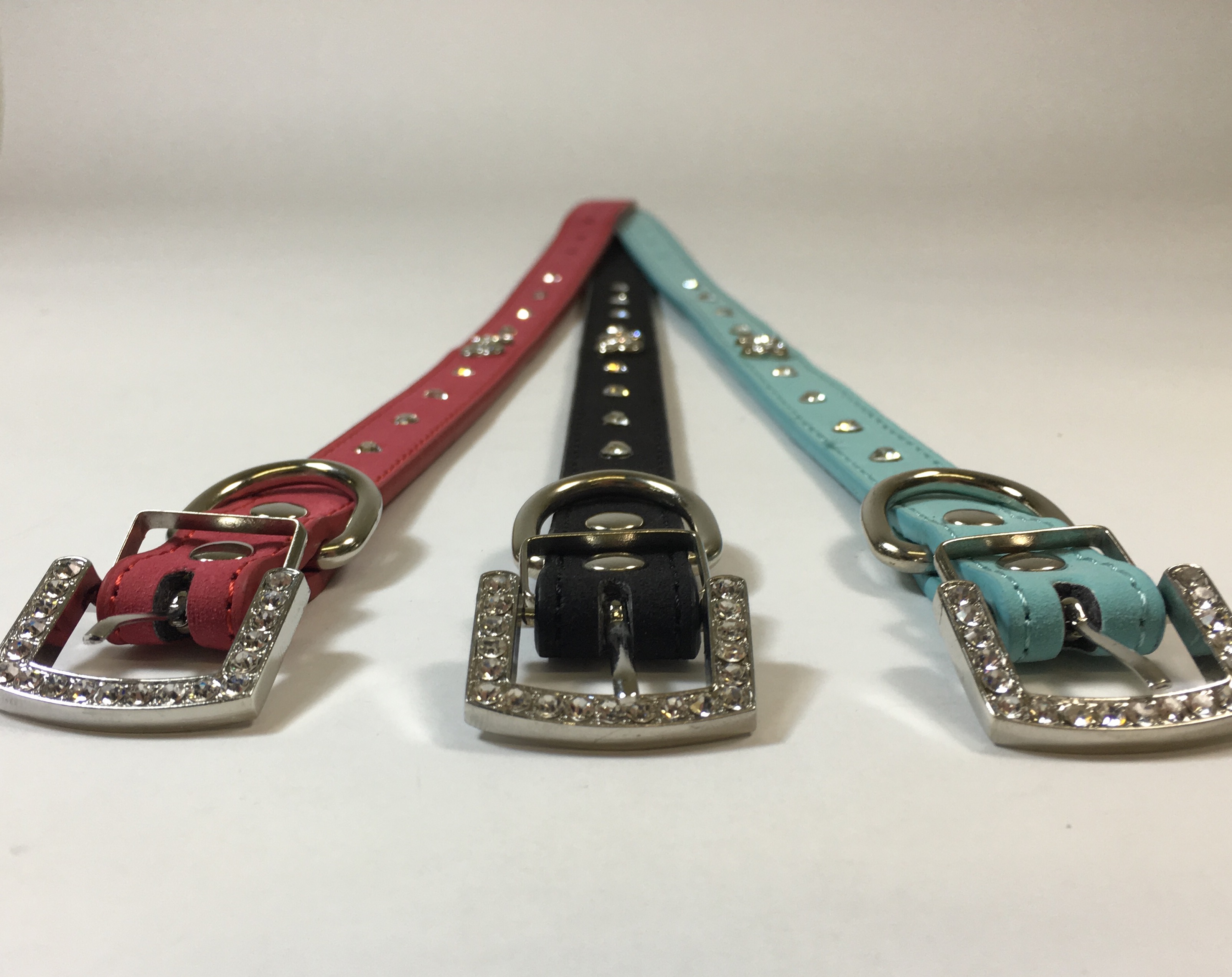 Cute & Fun Designer Rhinestone Dog Collars with Diamond Dog Bone! 3 Colors!