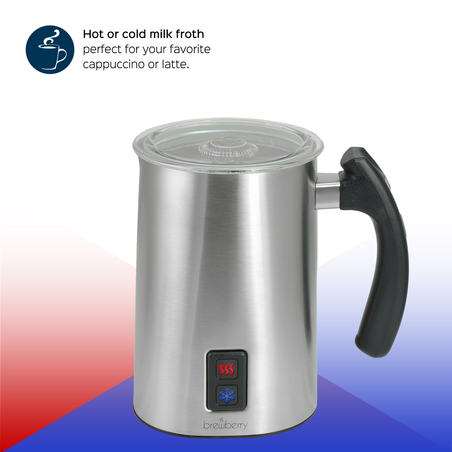 Brewberry Premium Wireless Automatic Electric Milk Frother w/ HotCold