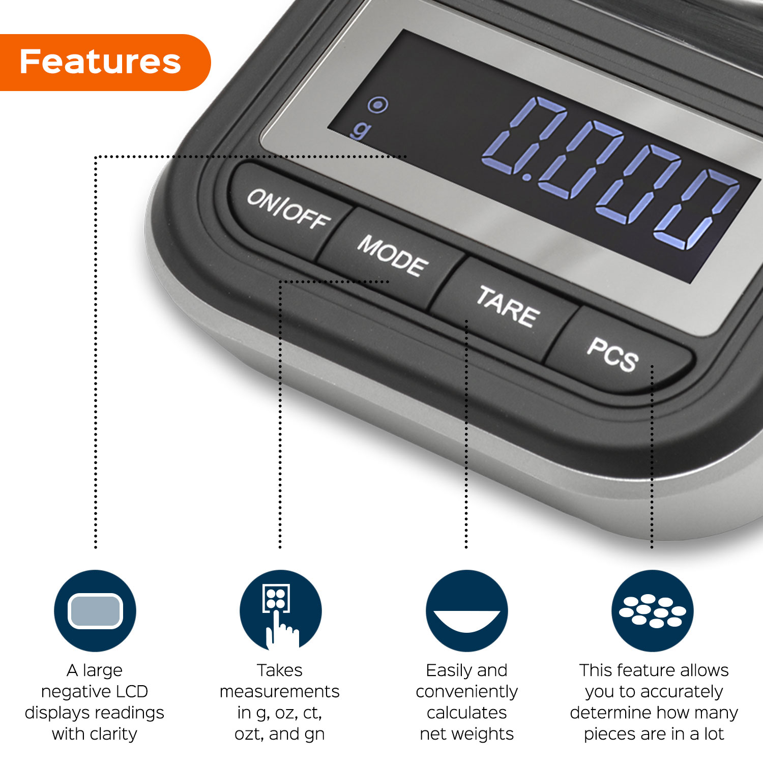 Smart Weigh 50g x 0.001g High Precision Jewelry Digital Milligram Scale