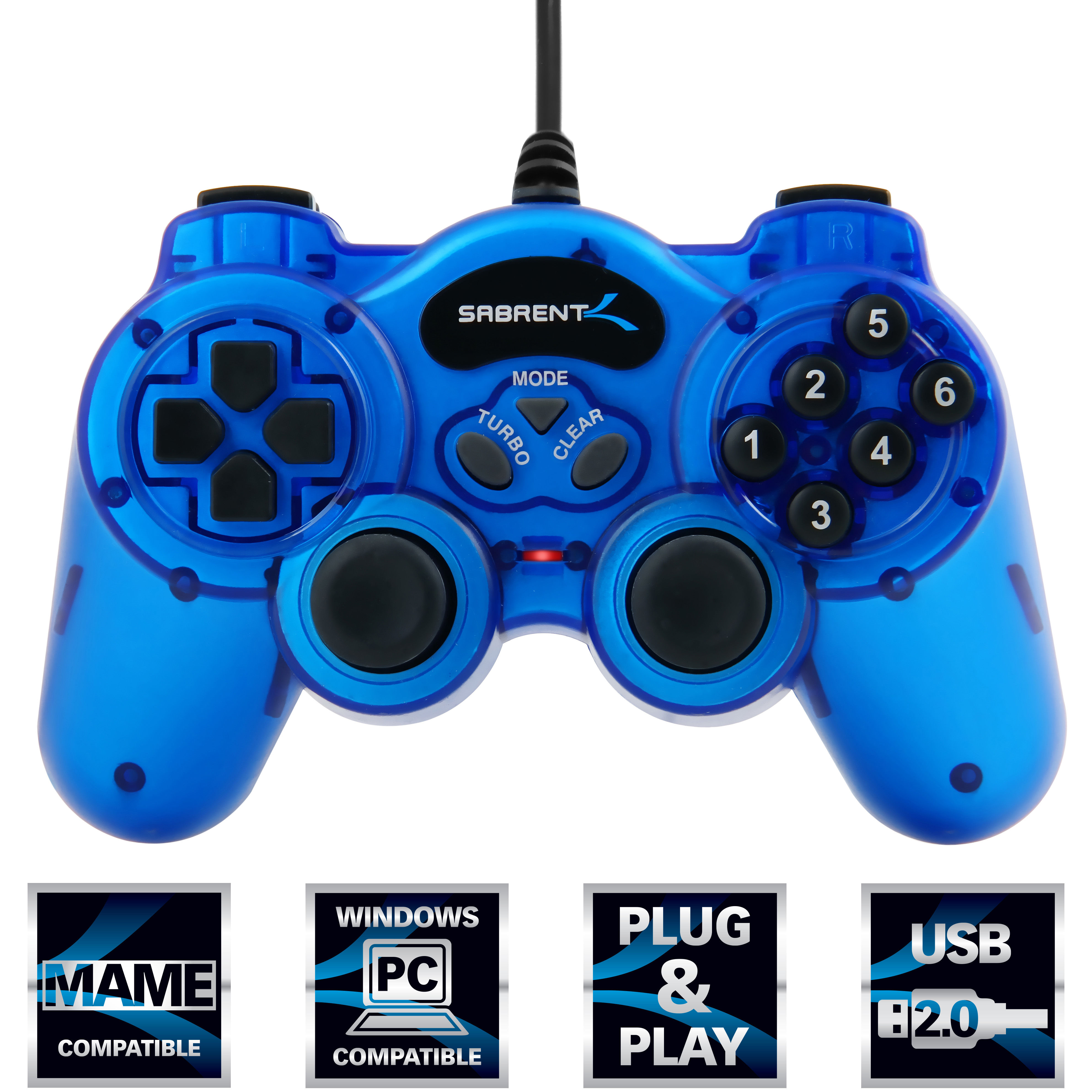 Sabrent TwelveButton USB 2.0 Game Controller For PC (USBGAMEPAD)