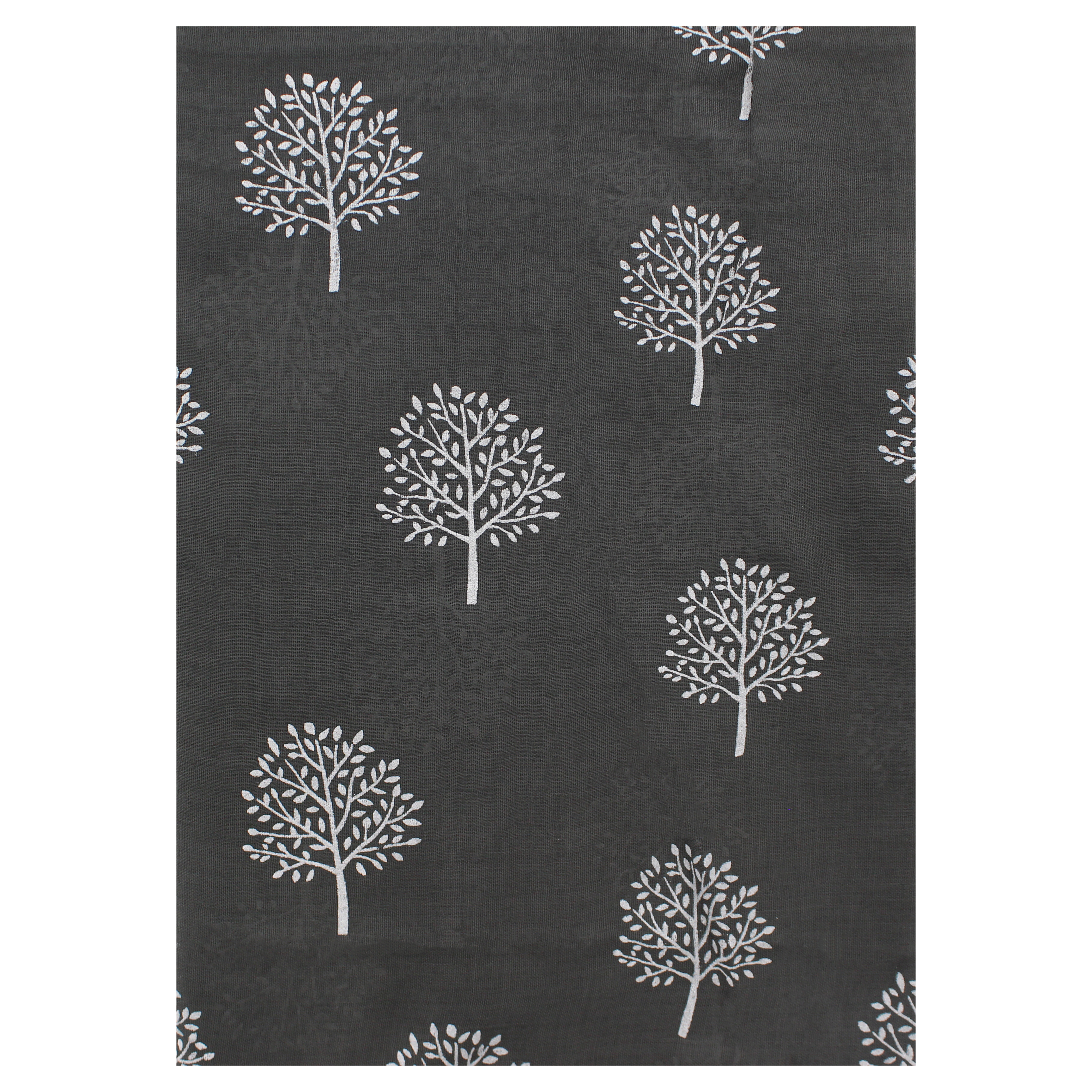 Long Lightweight Women Ladies Scarf with White Tree Print