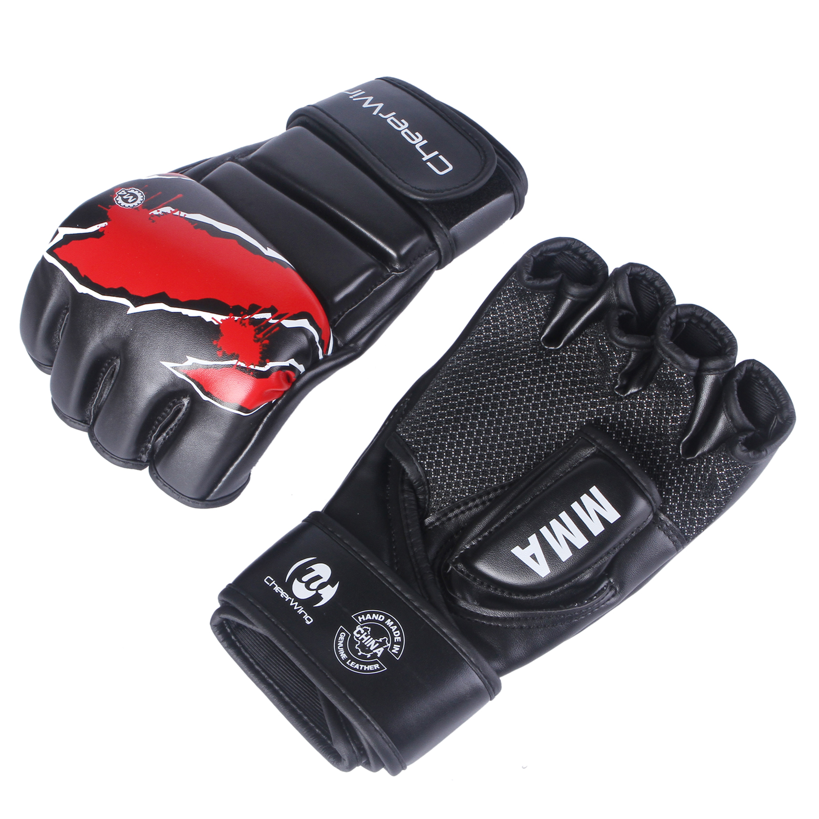 MMA UFC Boxing Gloves Sparring Grappling Fight Punch Mitts Leather
