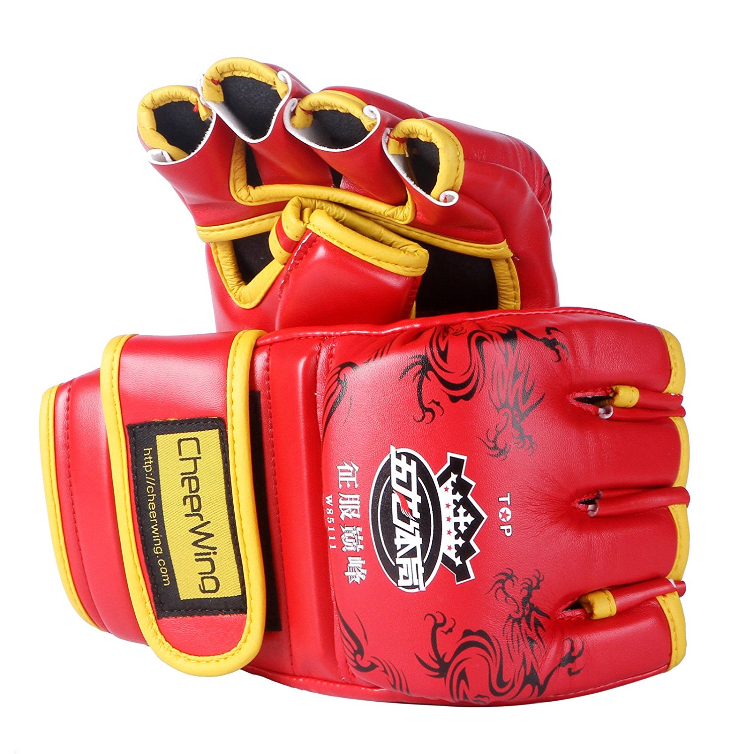 PU Leather MMA UFC Half Finger Boxing Gloves Fighting Sandbag Gloves