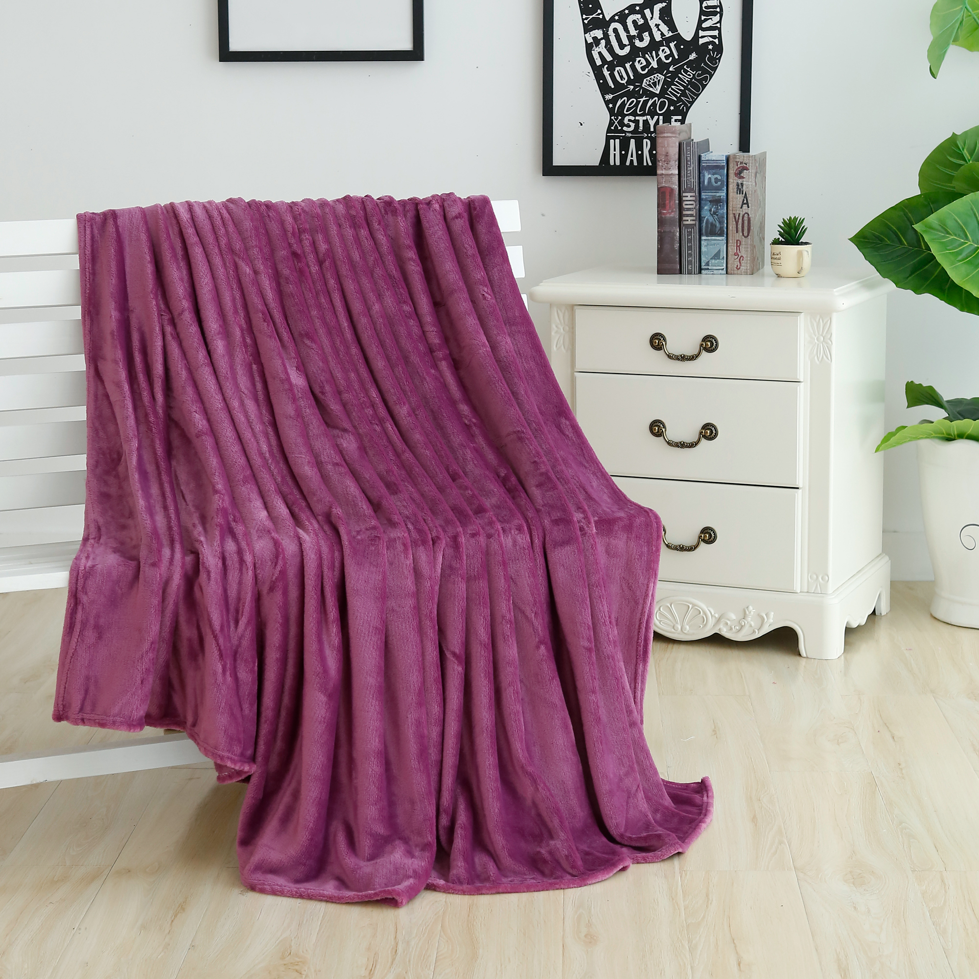 Super Soft Plush Mink Fleece Twin Full Queen Bed Sofa Throw Blanket 10