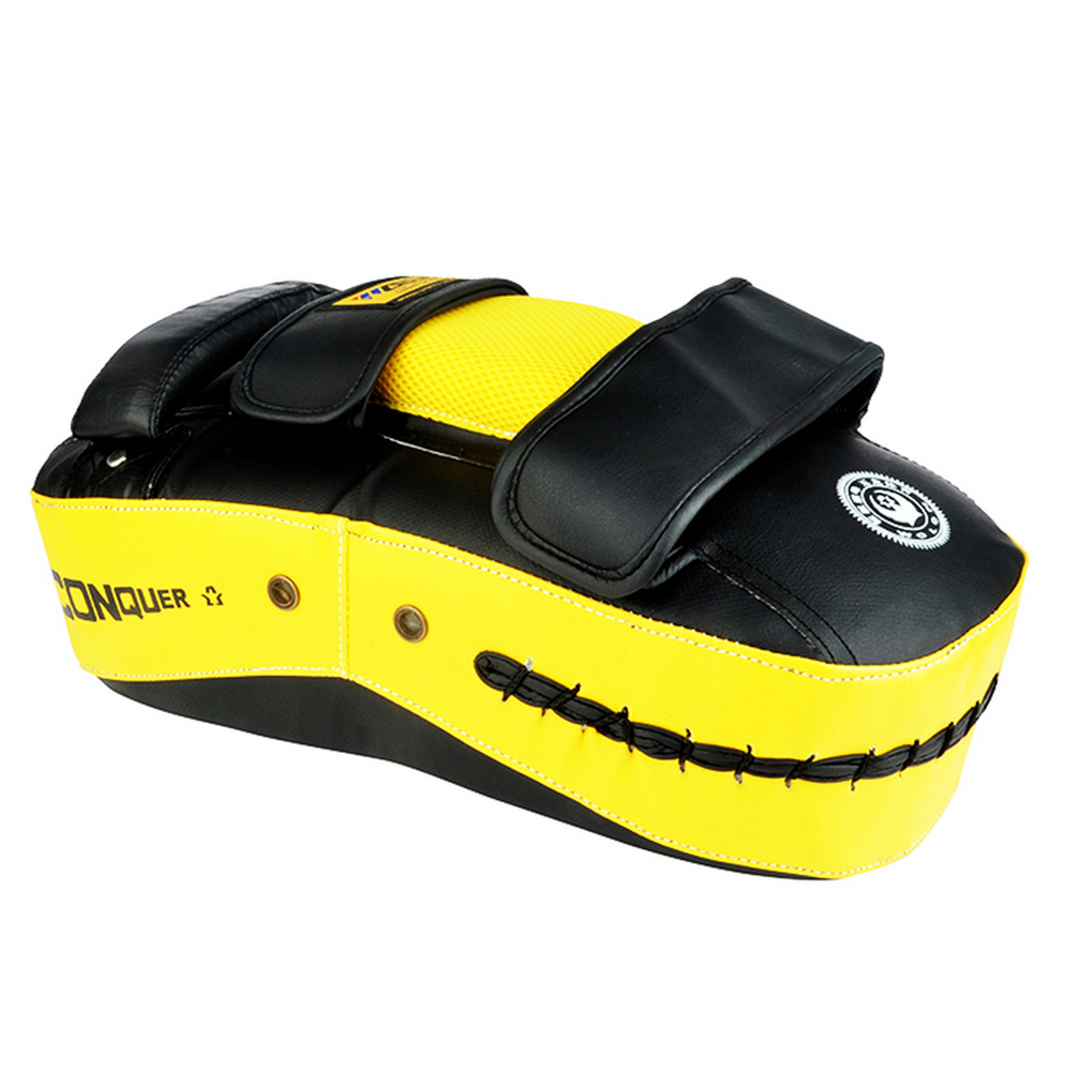 Thai Kick Boxing Punching Pad Curved Punch Shield Mitt MMA Target Focus