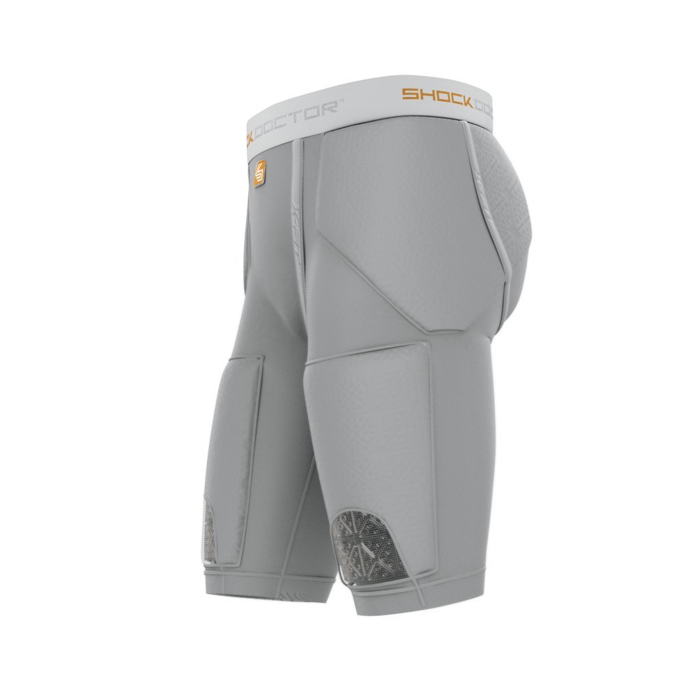 Shock Doctor 5 pad football compression shorts Men 2XL White 5440236