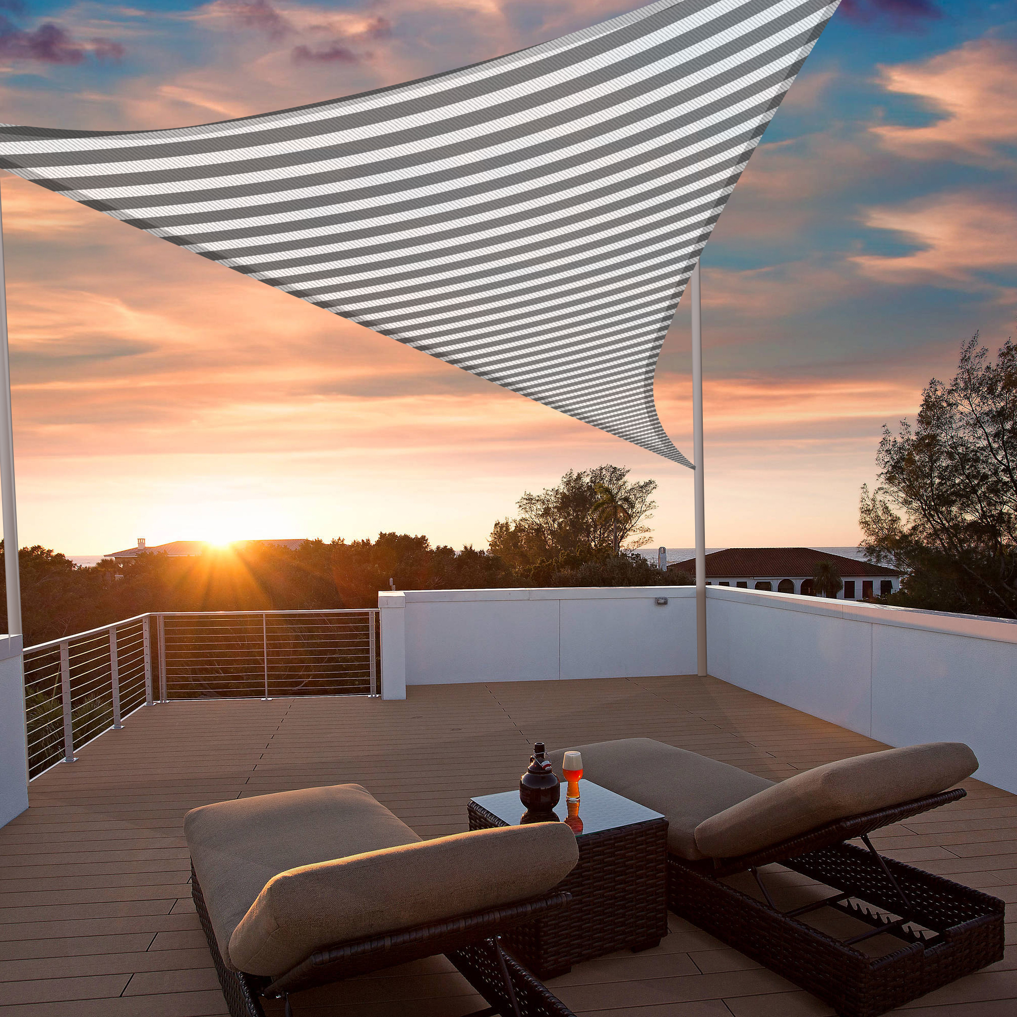 11Ft/20Ft/25Ft 97% UV Block Triangle Sun Shade Sail Canopy Outdoor Patio Pool 11Ft/20Ft/25Ft 97% UV Block Triangle Sun Shade Sail Canopy Outdoor Patio Pool