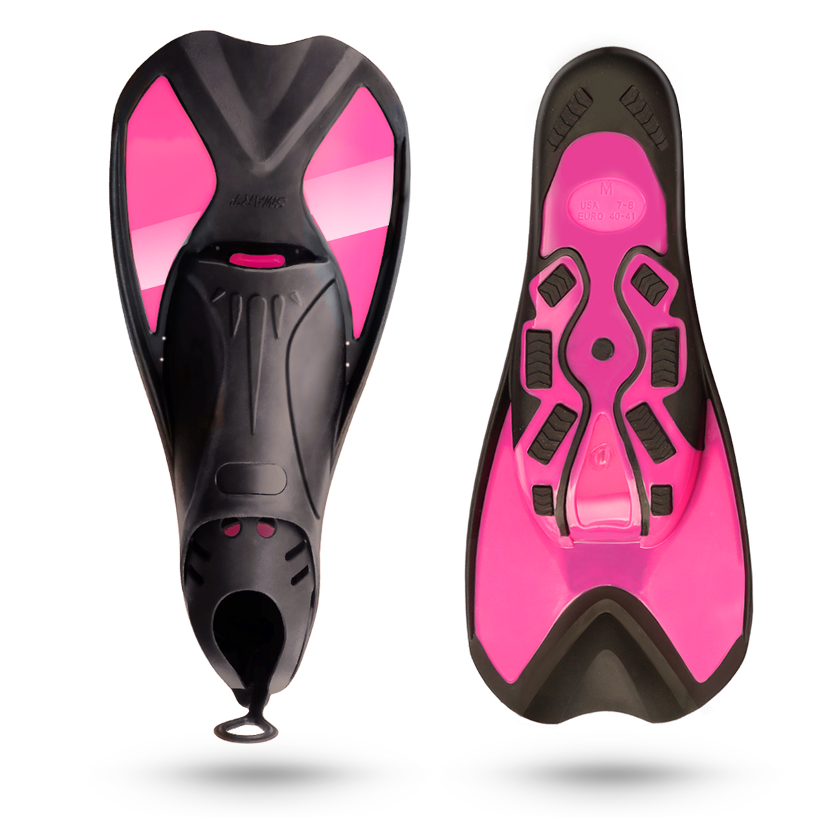 Adult Short Dive Fins Dual fin Swim Fins for Snorkeling Swimming Diving Pink eBay