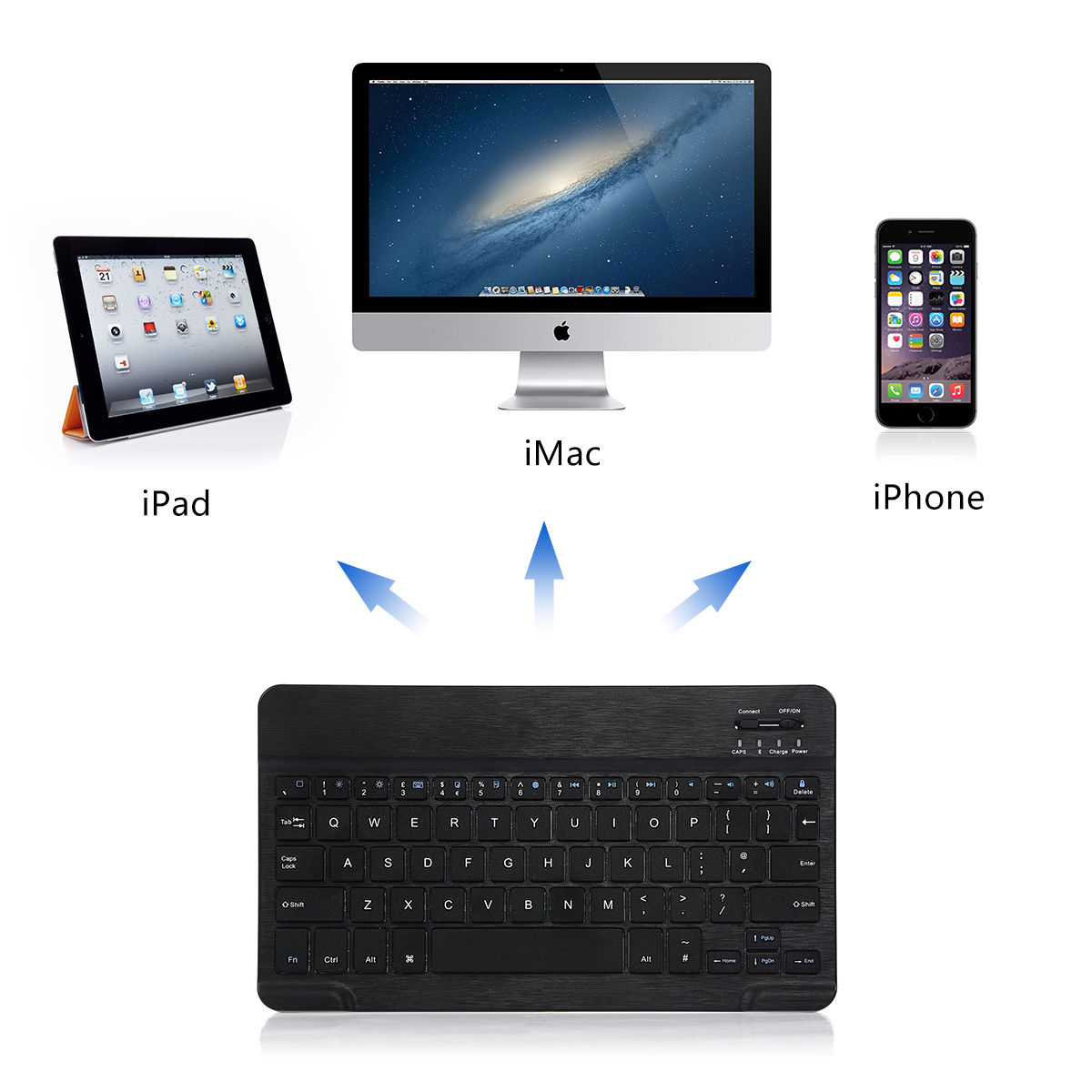 Wireless Bluetooth Keyboard Case Cover Fit for iPad2/3/4/ iPad air