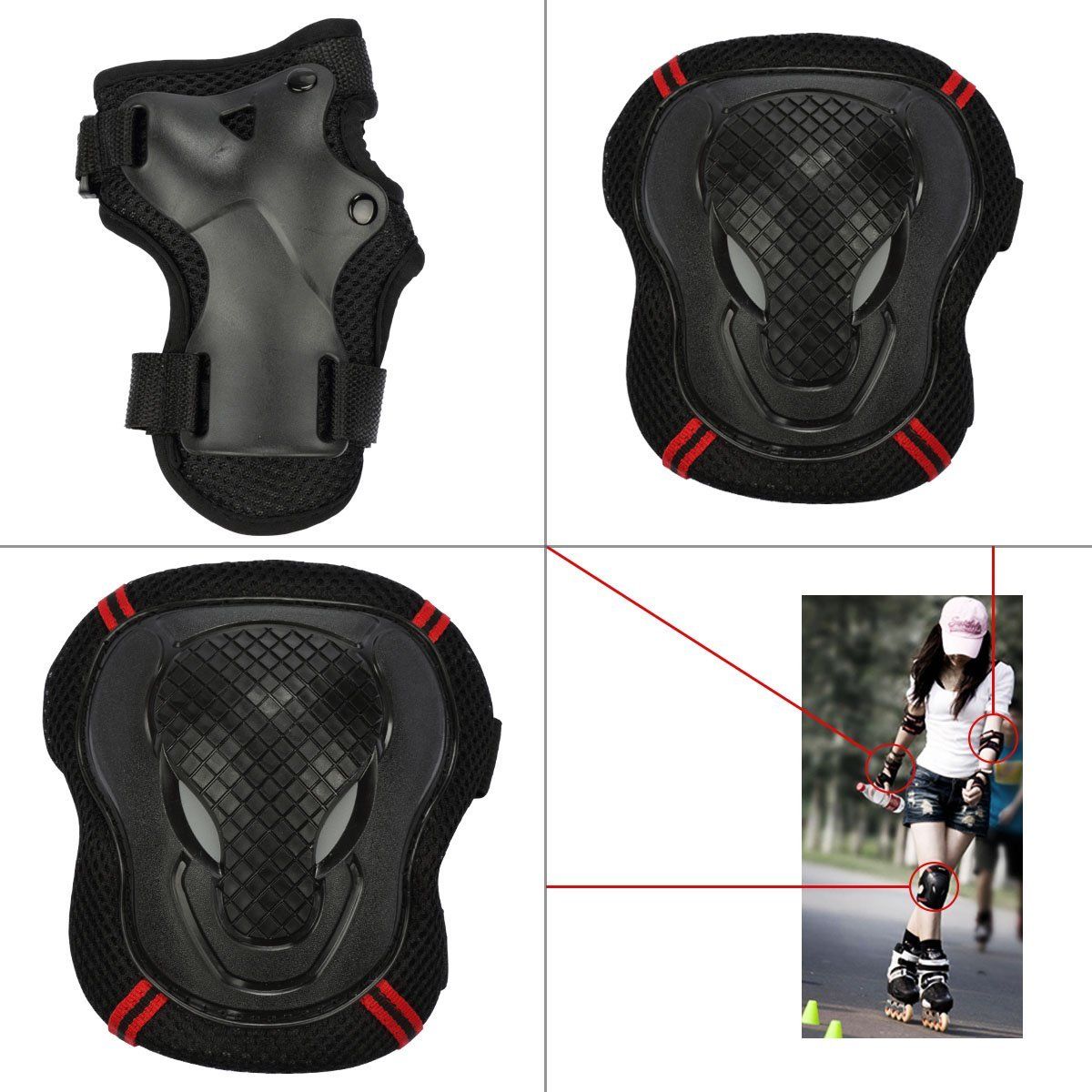 Kid Adult Knee/Elbow/Wrist Protective Pad Cycling Roller Skating Safety