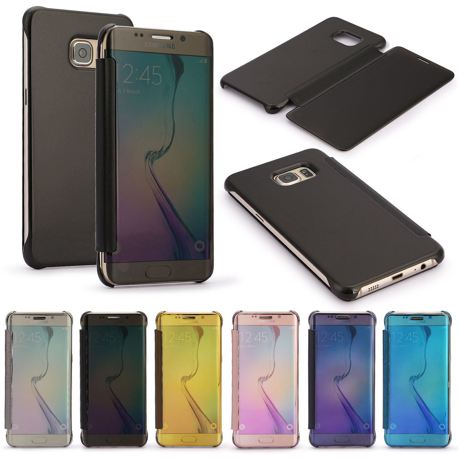for samsung galaxy s7 edge mirror clear view window smart flip cover ebay for samsung galaxy s7 edge mirror clear view window smart flip cover ebay