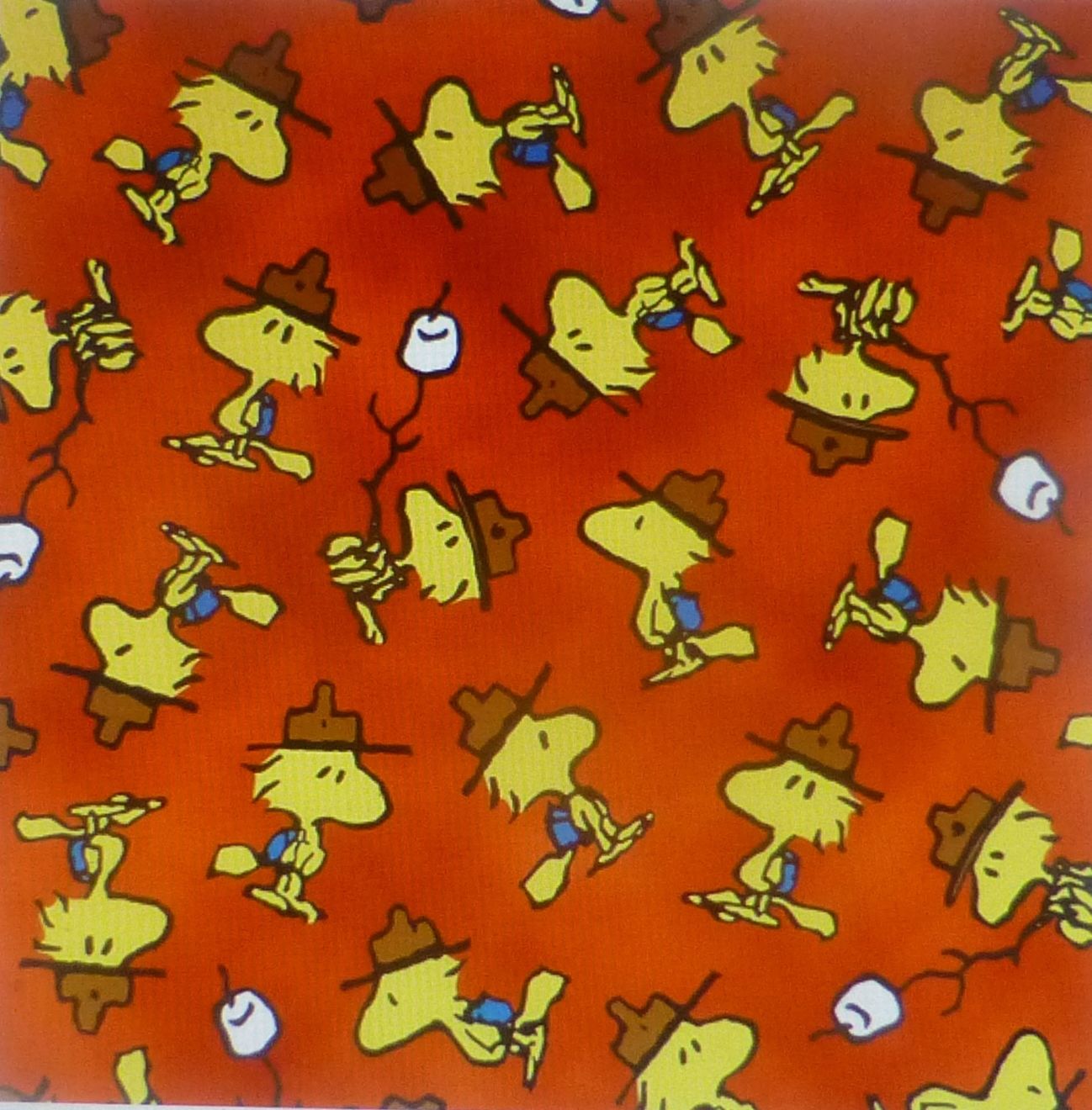 Camp Peanuts Woodstock Toss Red Fabric
