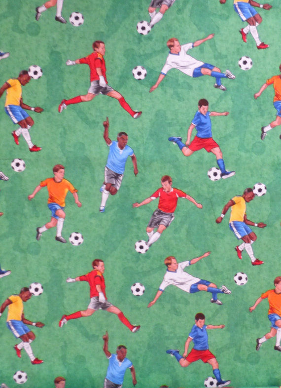 Timeless Treasures Fabric Sports Soccer Field Apparel Quilt Green GMC