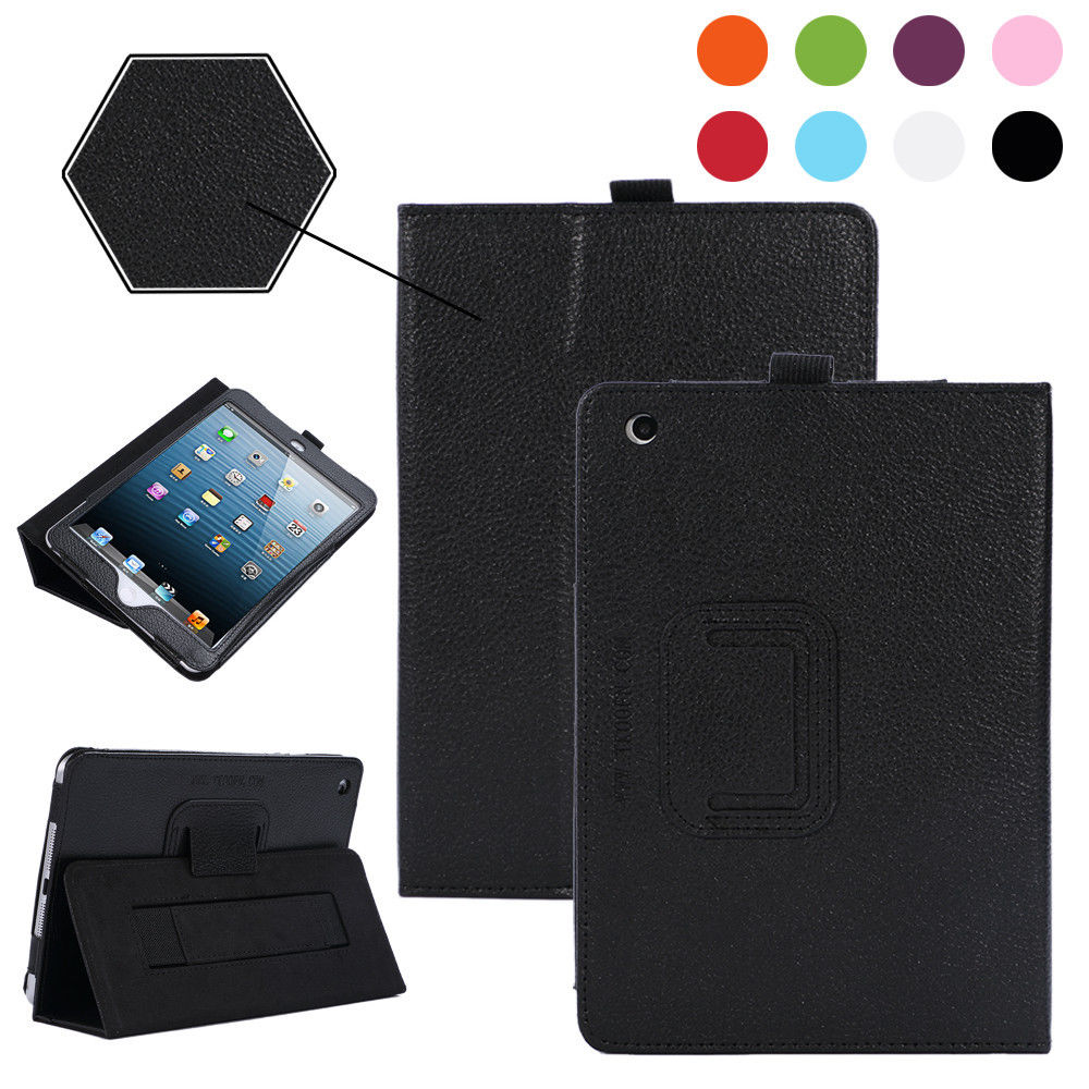 Smart Flip Stand Cover Case with Hand Grip Strap for iPad mini/iPad