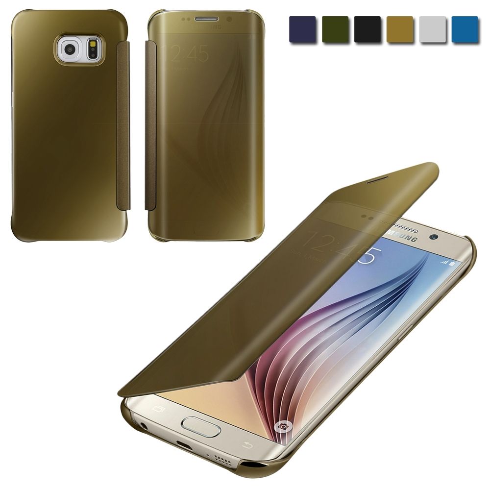 luxury mirror clear view slim smart cover for samsung galaxy s6 s6 edge s7 ebay luxury mirror clear view slim smart cover for samsung galaxy s6 s6 edge s7 ebay