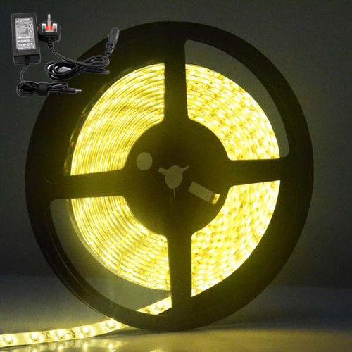 3528 5050 5M White 300 SMD 12V LED Flexible Strip Light Waterproof tape