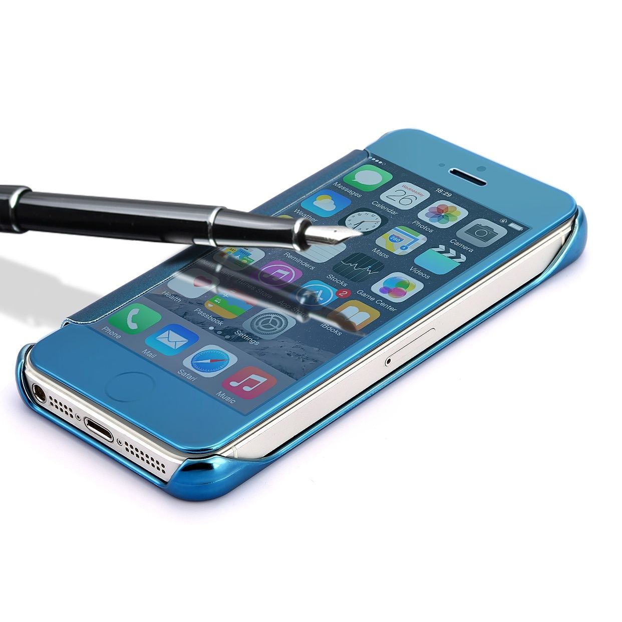 luxury mirror clear view flip cover for iphone 5 5s luxury mirror clear view flip cover for iphone 5 5s