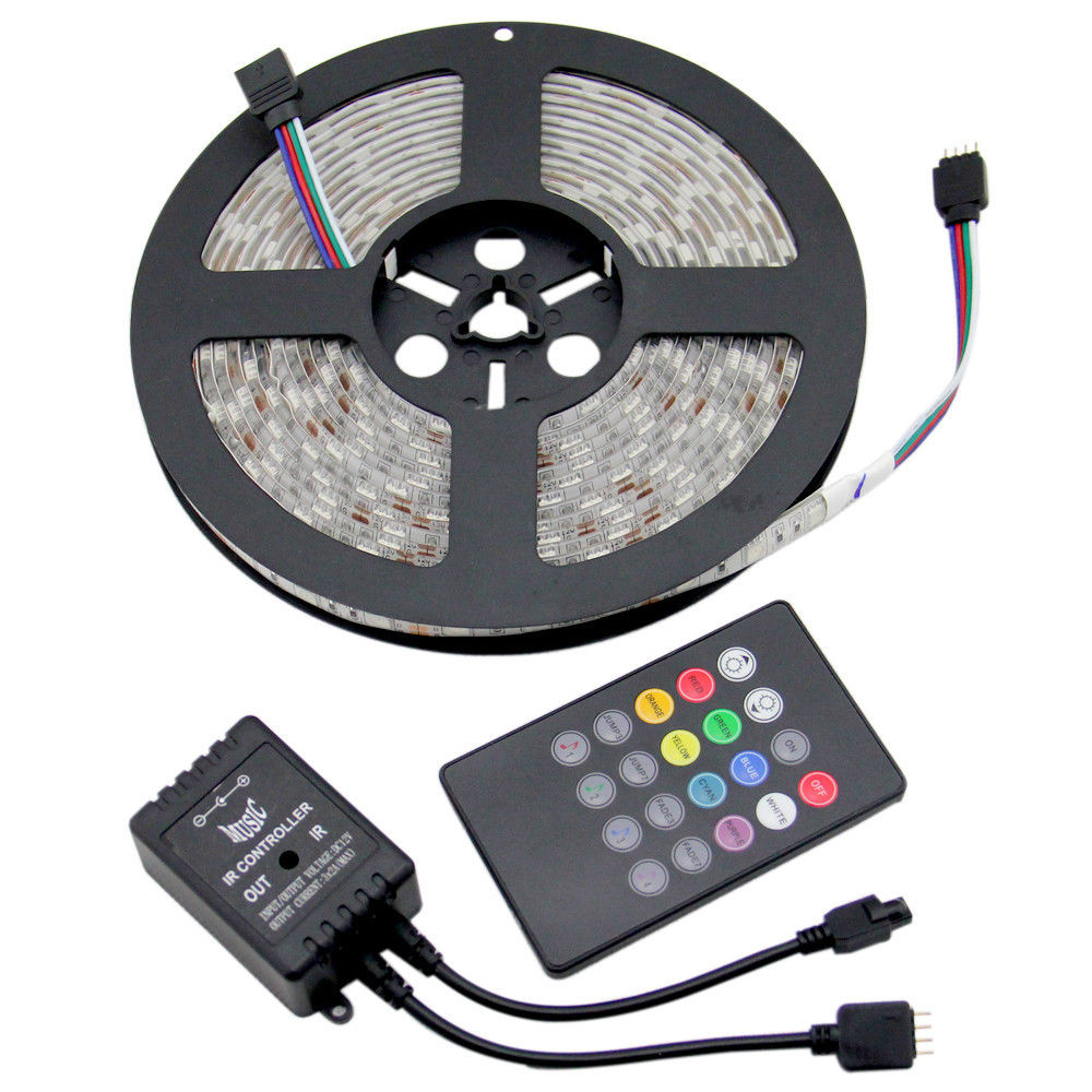 5100M 5050 RGB LED Strip Light Dimmable Sound Activated Music Color