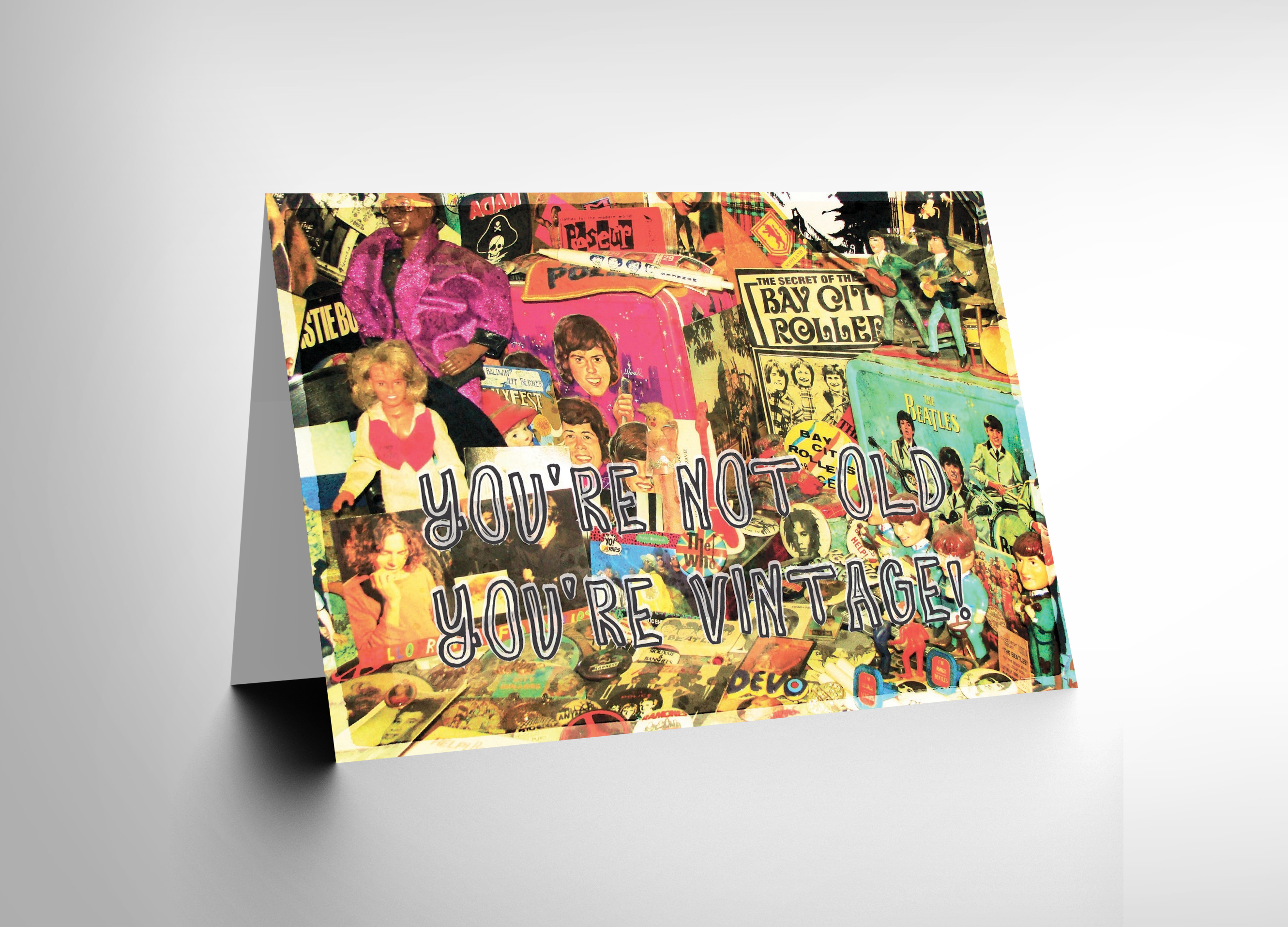 retro vintage collage birthday 1960s art greetings card gift cl