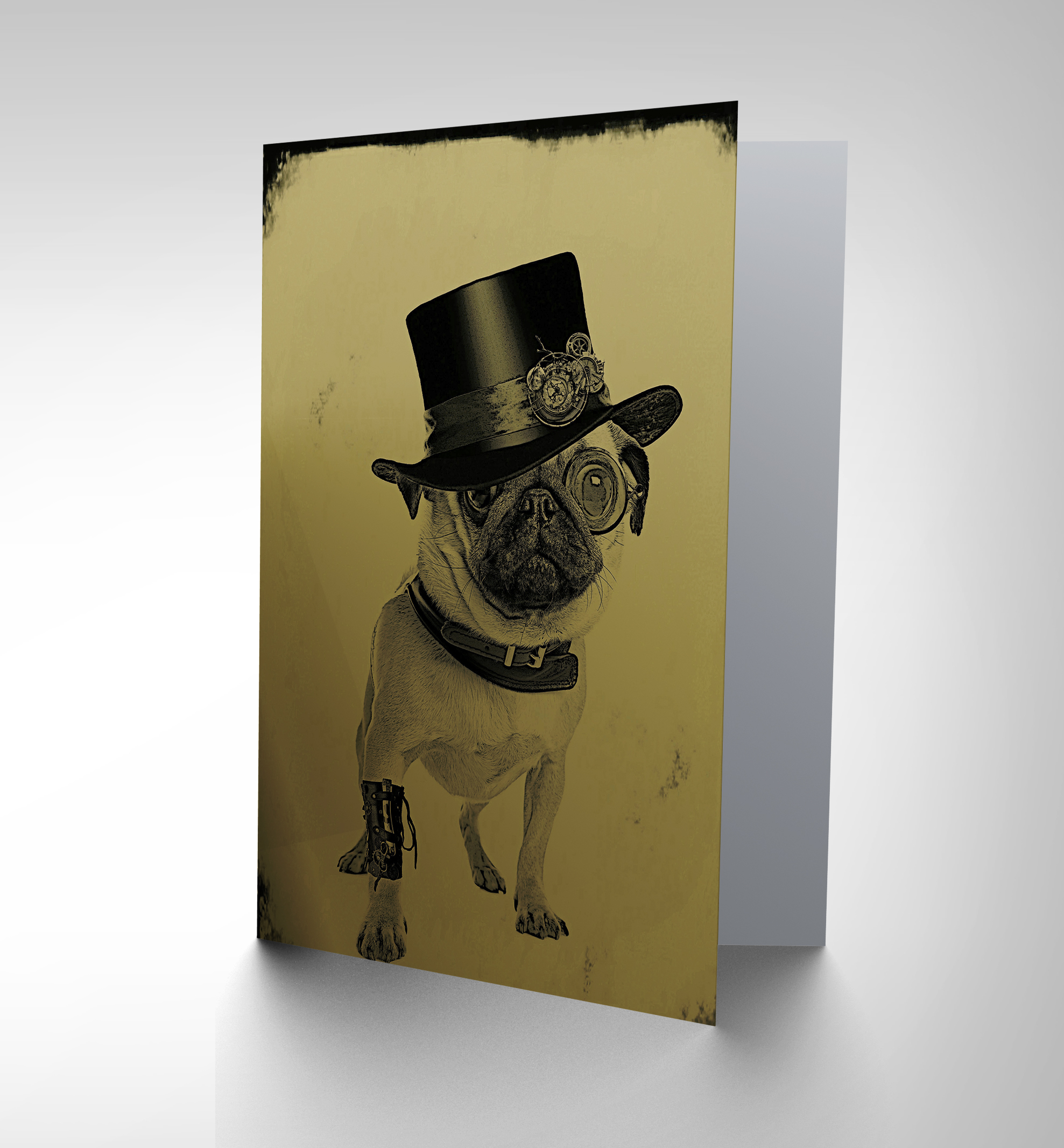 Card Greeting Df Pug Puppy Dog Steampunk Goth Cute Gift Card Greeting Df Pug Puppy Dog Steampunk Goth