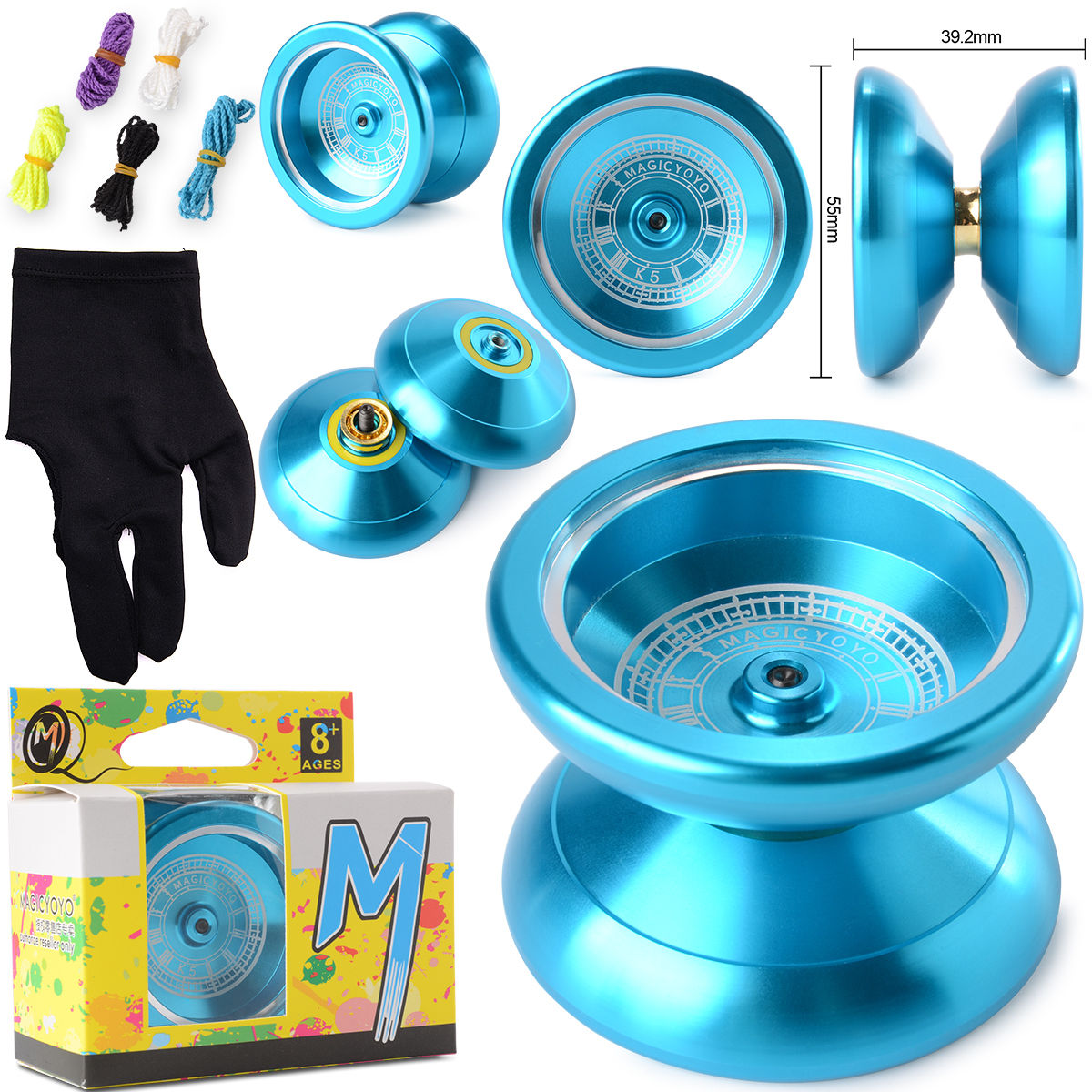 Unresponsive yoyo Magic YOYO Ball Alloy YoYo Bearing Reel+5xStrings