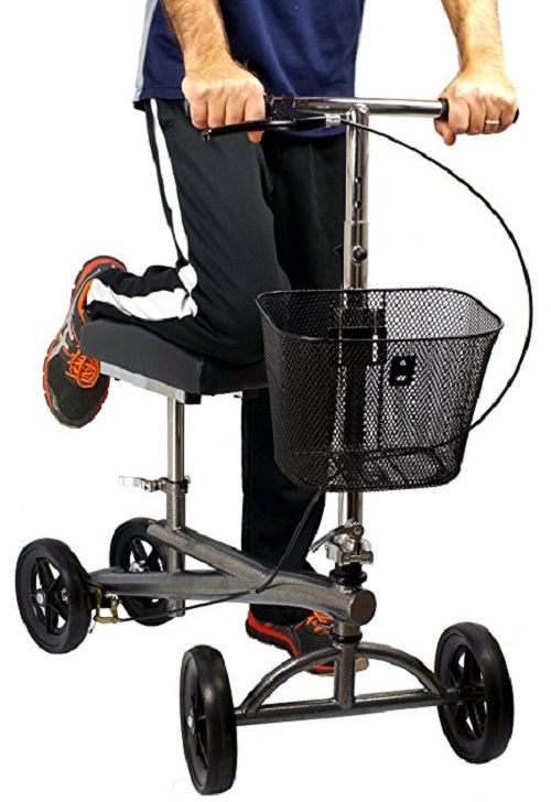 Steerable Knee Walker/Scooter Deluxe w/Bell, Basket, Locking Brake eBay