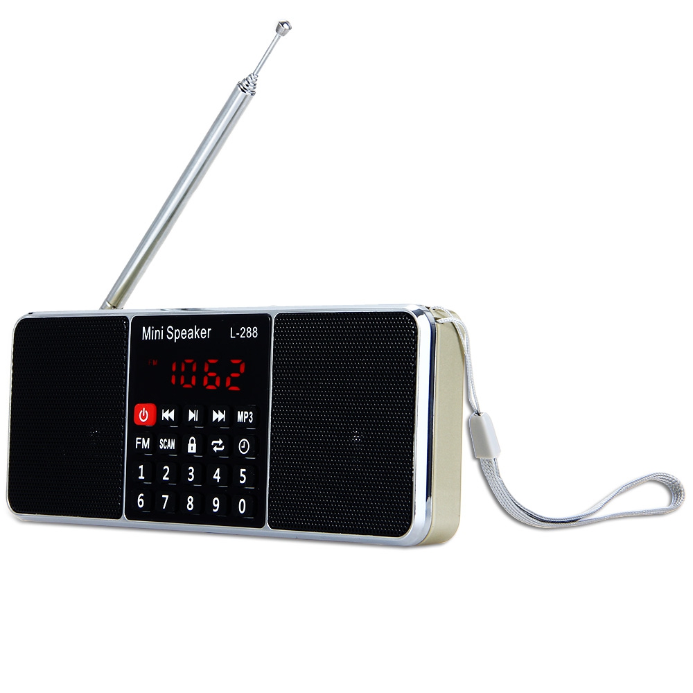 L 288 Portable FM Radio Speaker Music Player with TF Card USB Disk