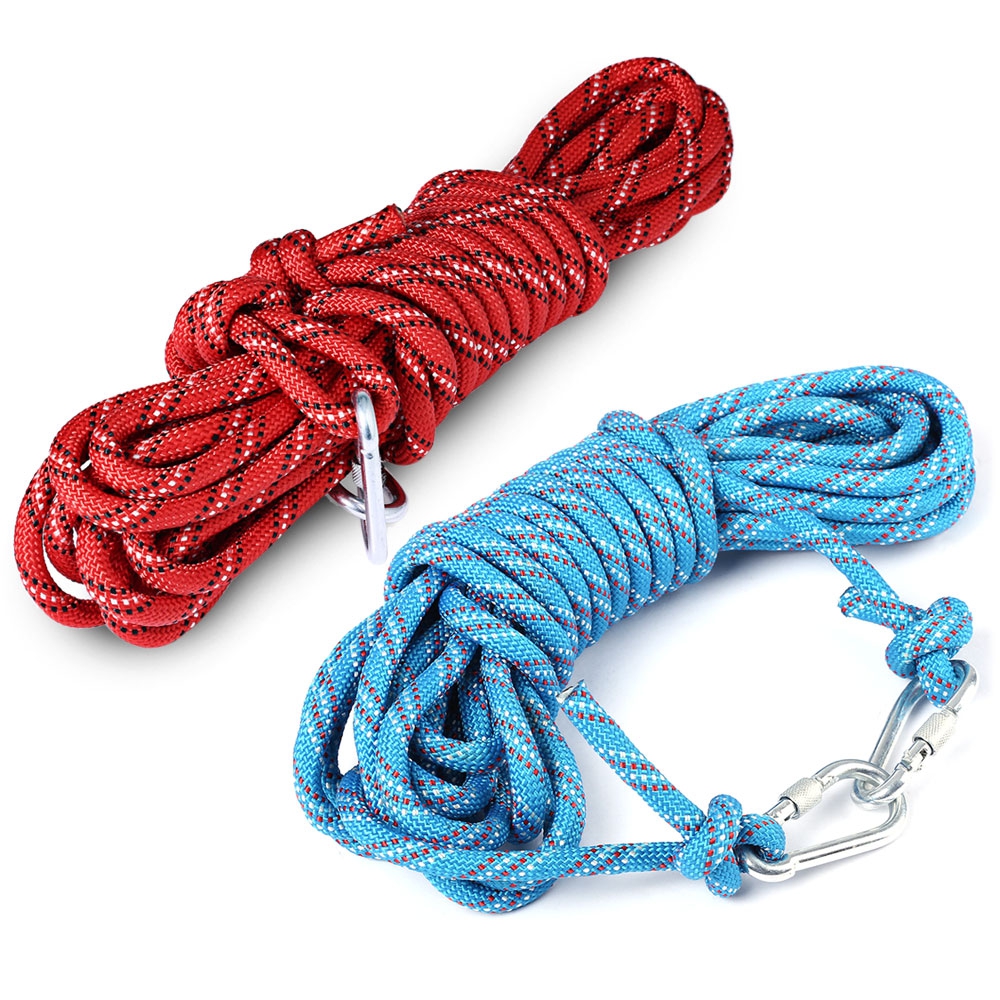 10m dynamic polyester rope with two hooks for mountain 10m dynamic polyester rope with two hooks for mountain