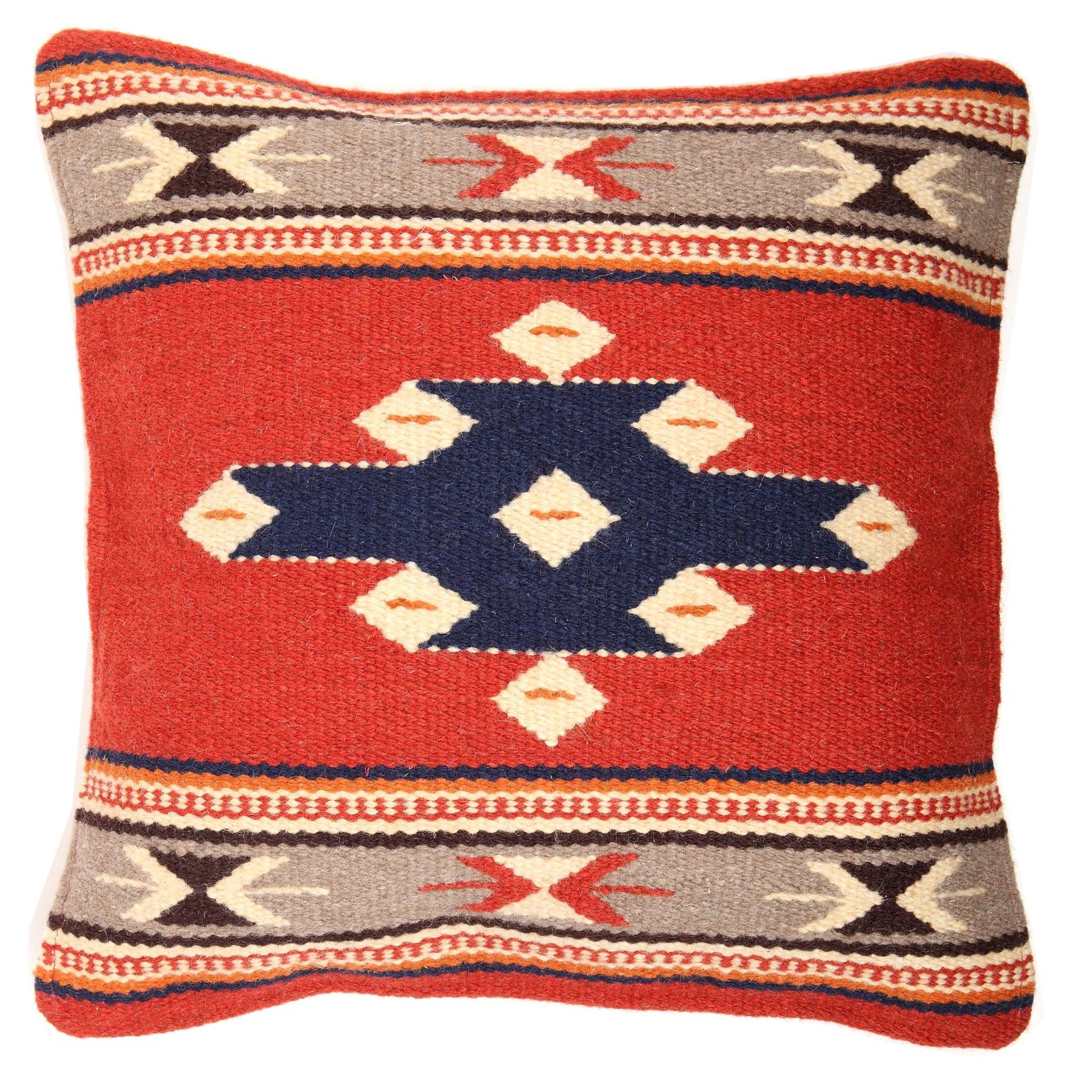 El Paso Designs HandWoven Wool Pillow Cover, 18 X 18, Native American