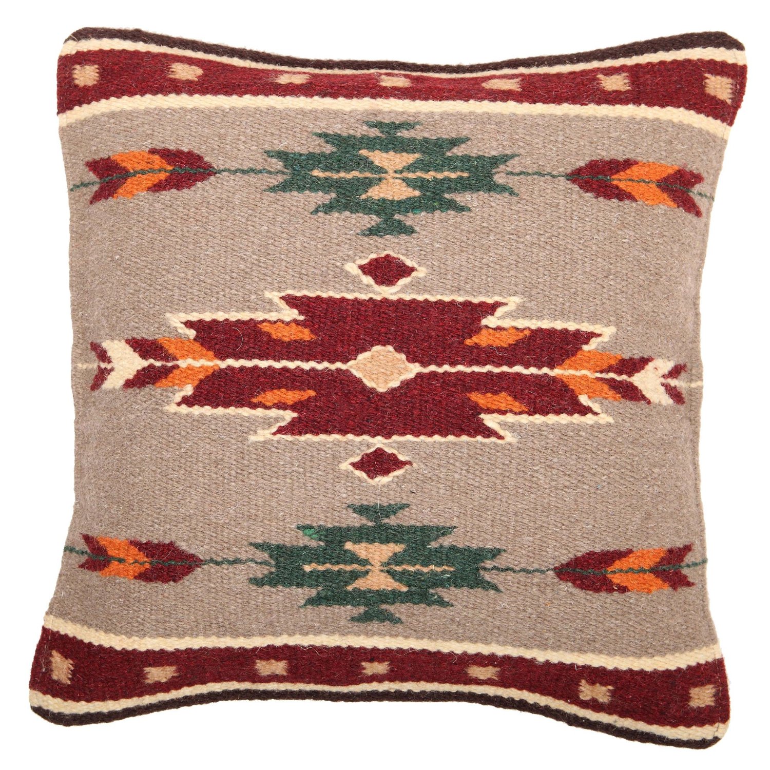 El Paso Designs HandWoven Wool Pillow Cover, 18 X 18, Native American