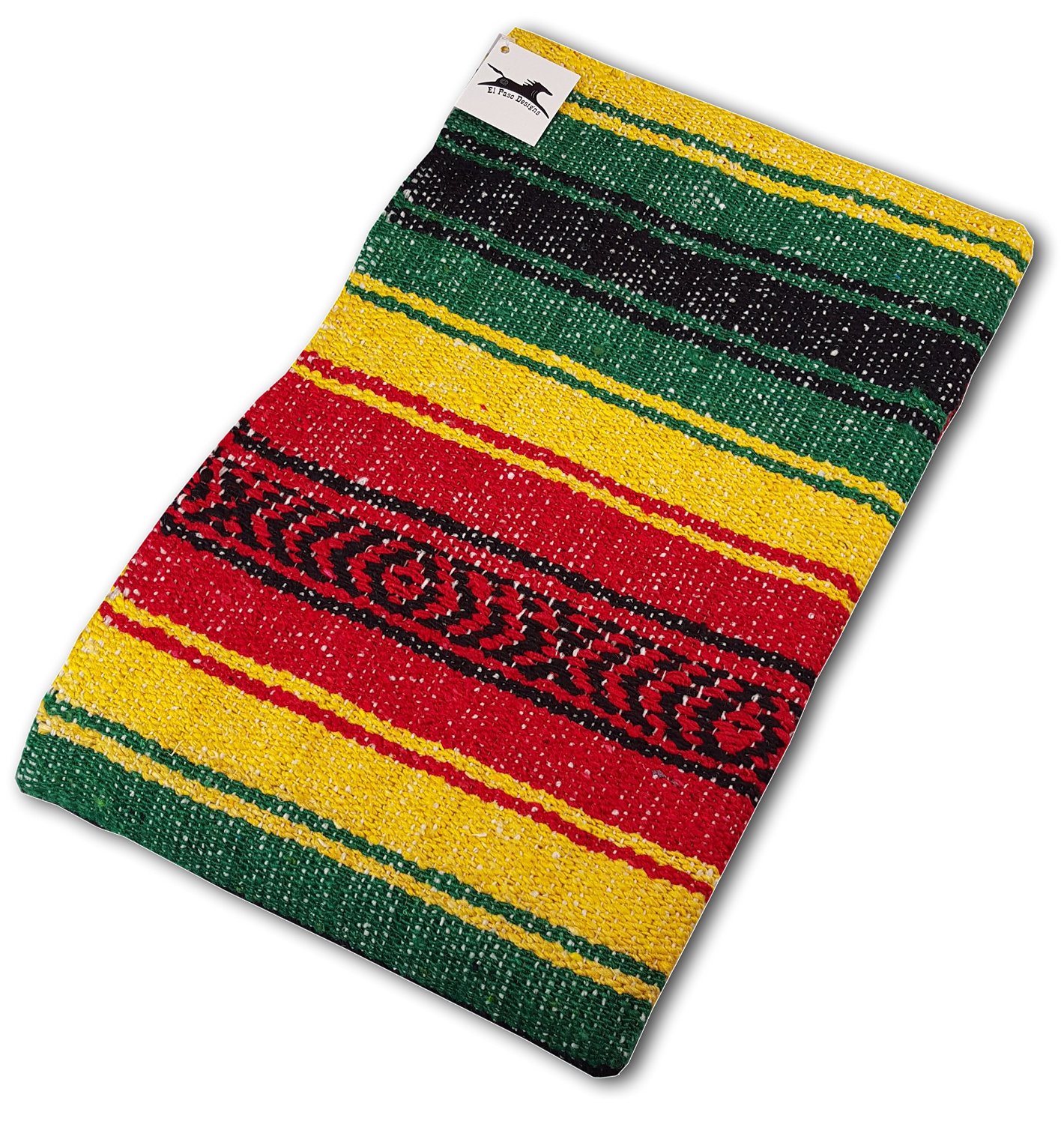 Genuine Mexican Falsa Blanket, Woven Serape Yoga Blanket 47x68 El