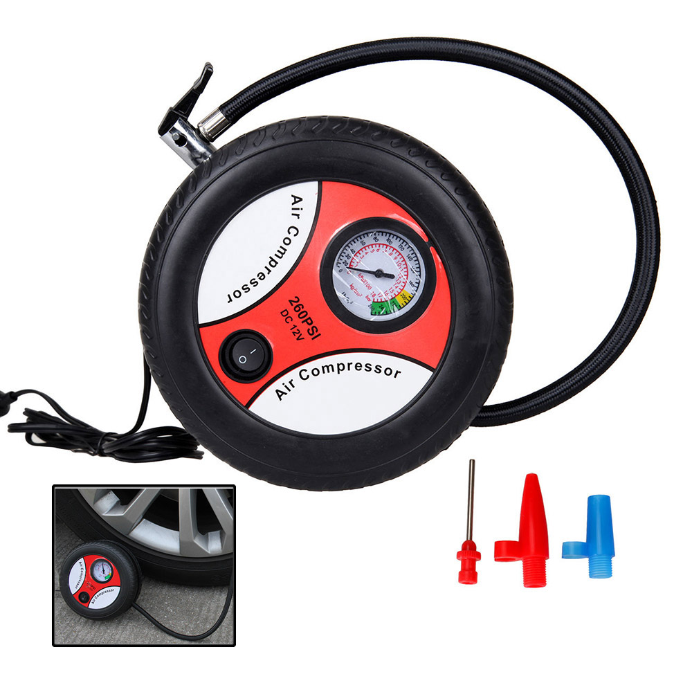 12V Cigarette Lighter 260PSI Portable Car Air Pump Electric Tire