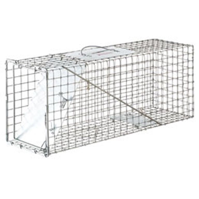 24" Live Animal Trap Single Door Entry Humane Spring Loaded Rabbits Skunk