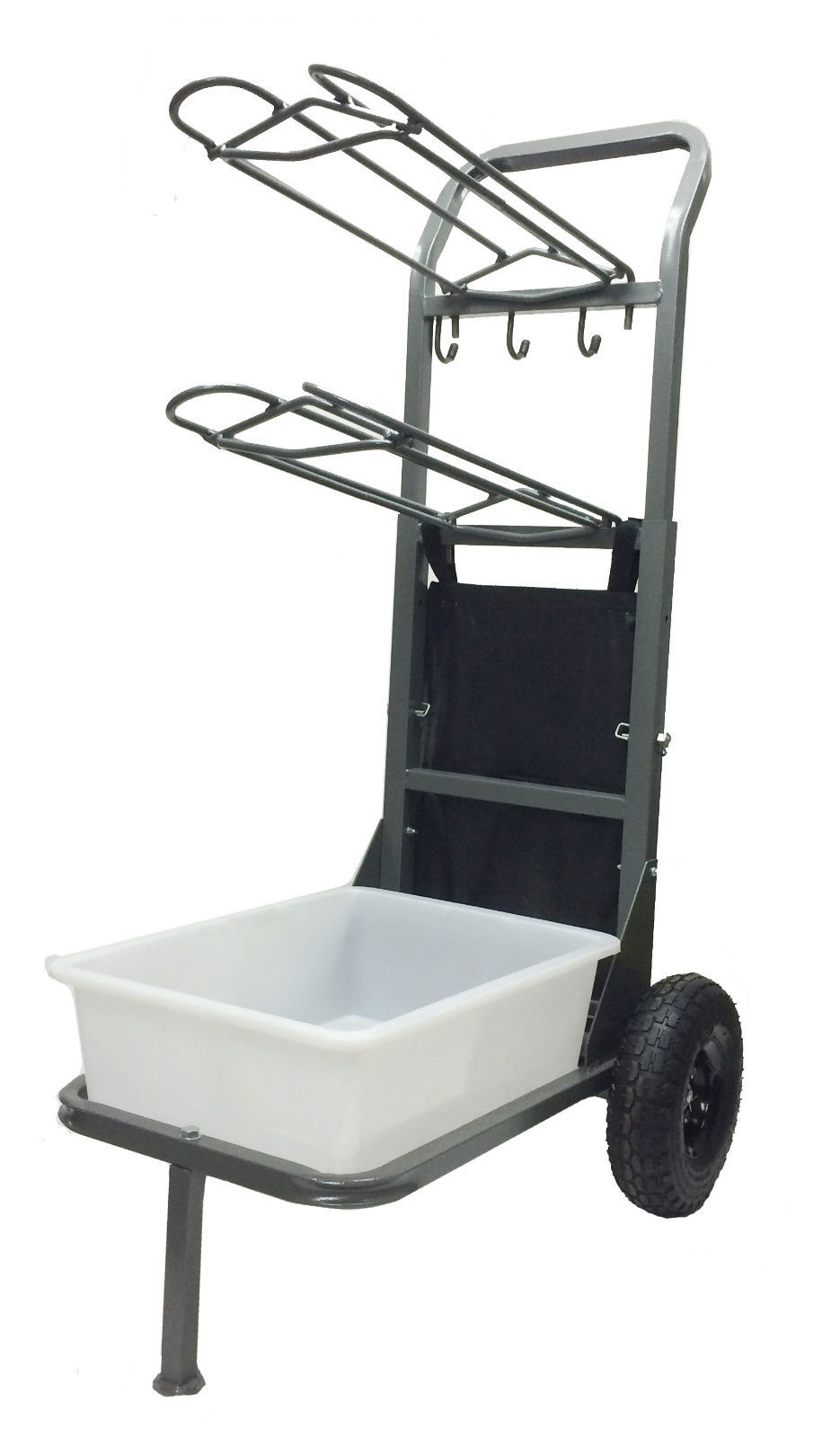 Deluxe 2 Wheel Saddle Rack w/ Basket Cart Portable Powder Coat Horse