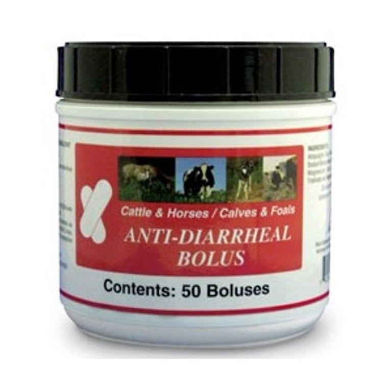 Equine & Cattle Anti Diarrhea Scour Bolus 50 Count Clay Caolin Pectin