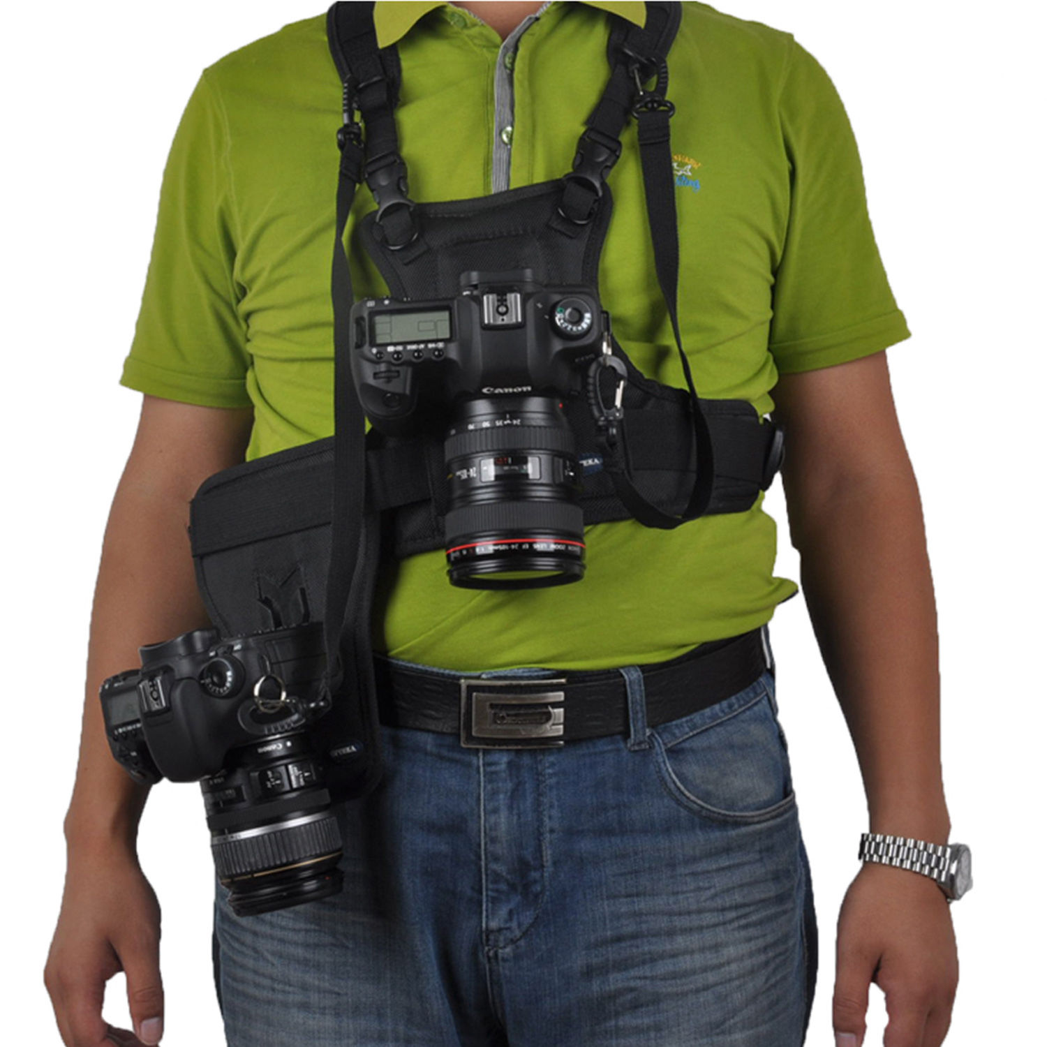 Multi Camera Carrier Harness Holster Vest Belt System for DSLR Cameras