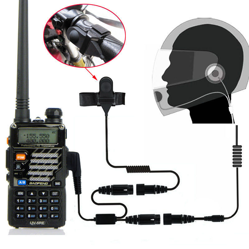 2 PIN Helmet Motorcycle Race Headset Earpiece For Kenwood Baofeng Two Way Radio eBay