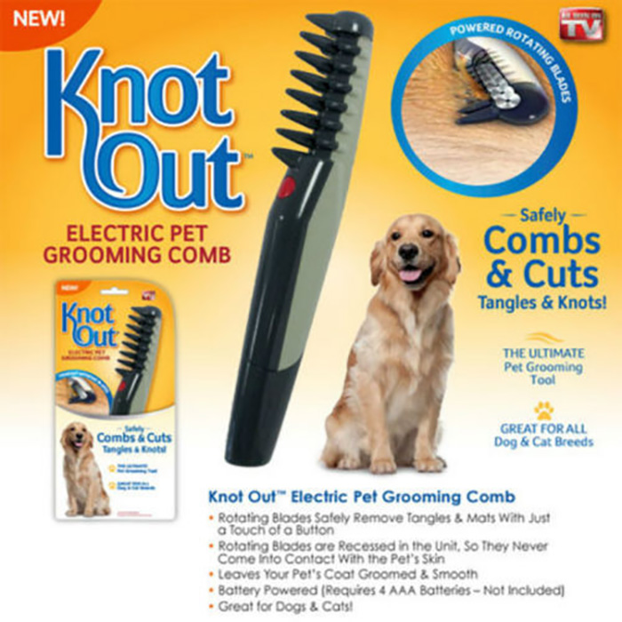 2016 Electric Pet Grooming Comb Black Grey Dog Cat Pet Knot Out Cuts