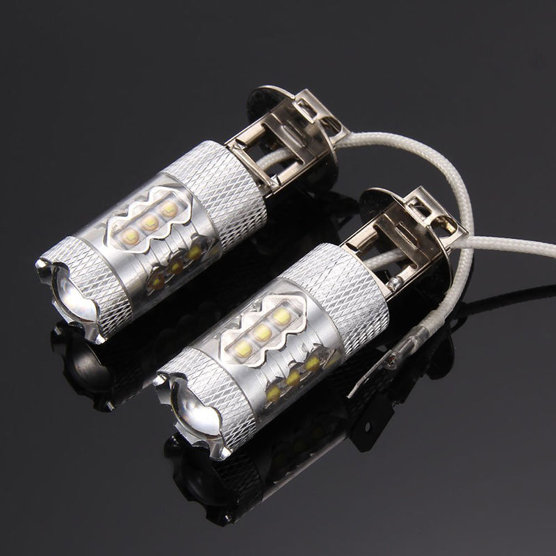 2PCS H3 100W CREE Super Bright White LED Fog Tail DRL Car Head Light ...